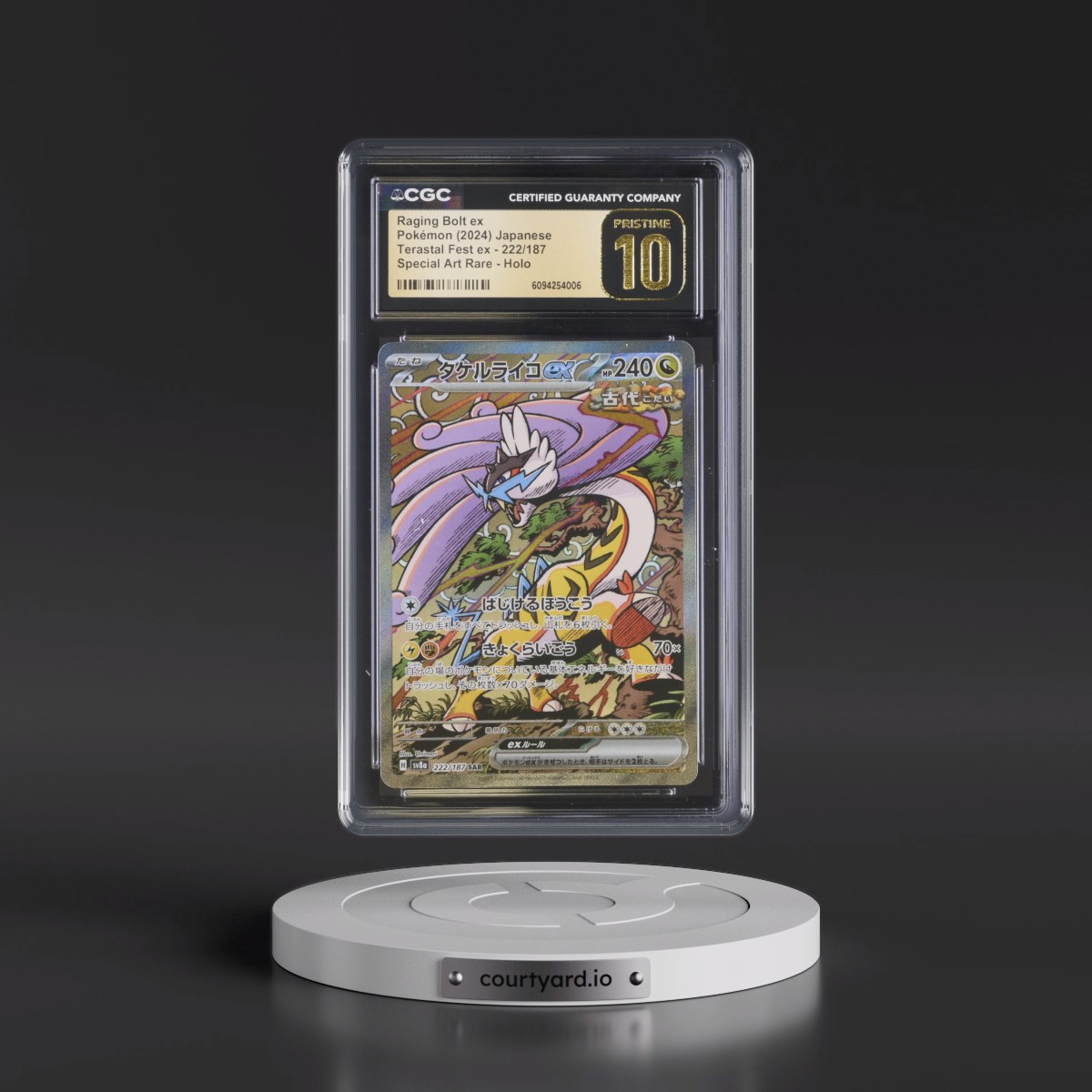 2024 High Class Pack: Terastal Fest ex - sv8a #222/187 Raging Bolt ex - Special Art Rare Holo (CGC 10 PRISTINE)