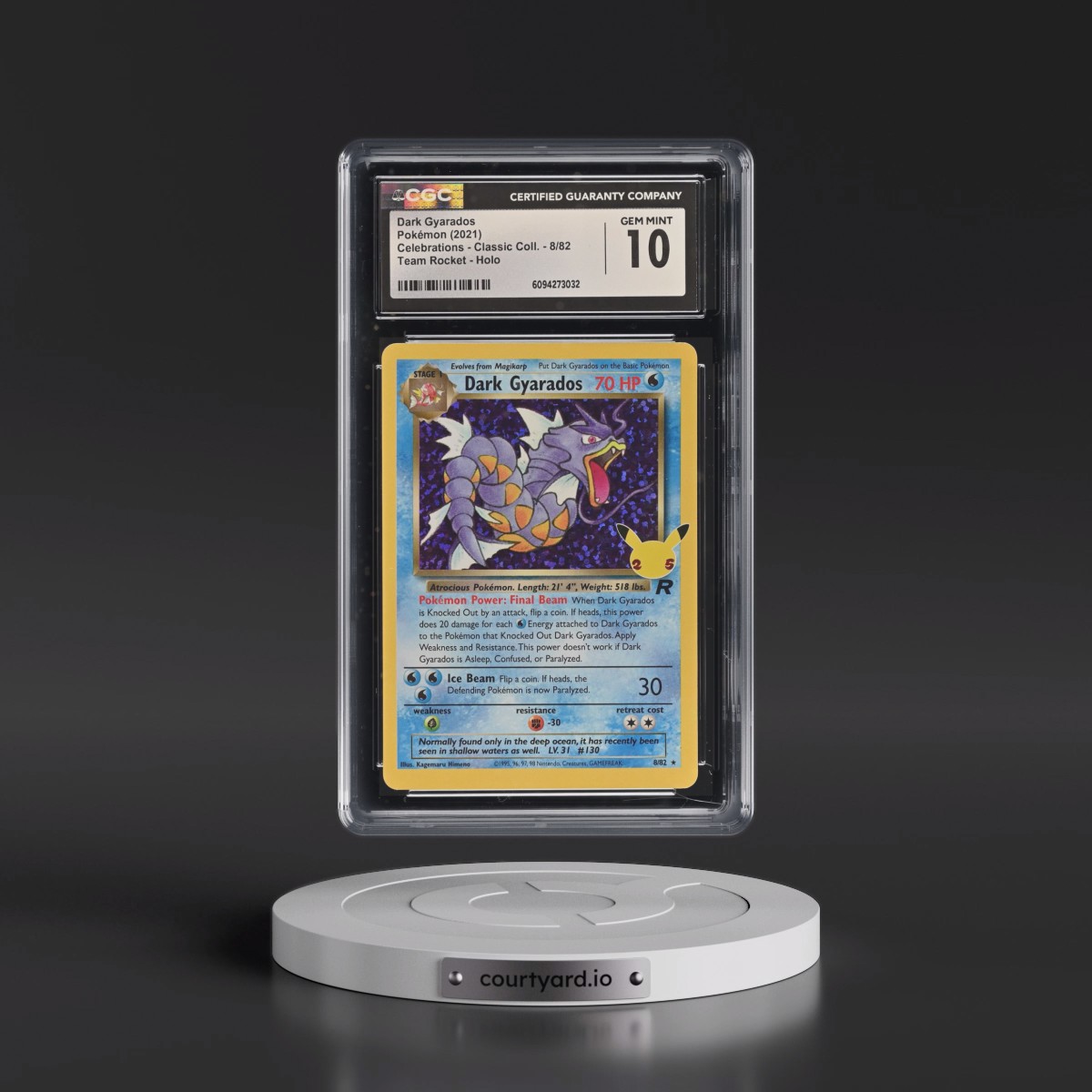 2021 Celebrations - Classic Collection #8/82 Dark Gyarados - Team Rocket Holo (CGC 10 GEM MINT)