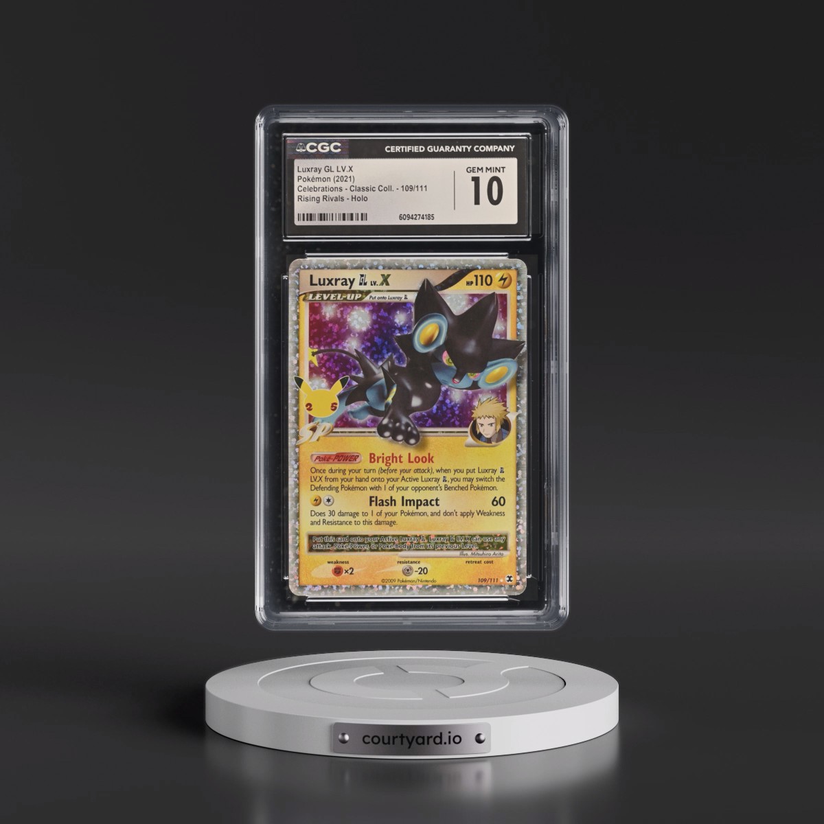2021 Celebrations - Classic Collection #109/111 Luxray GL LV.X - Rising Rivals Holo (CGC 10 GEM MINT)