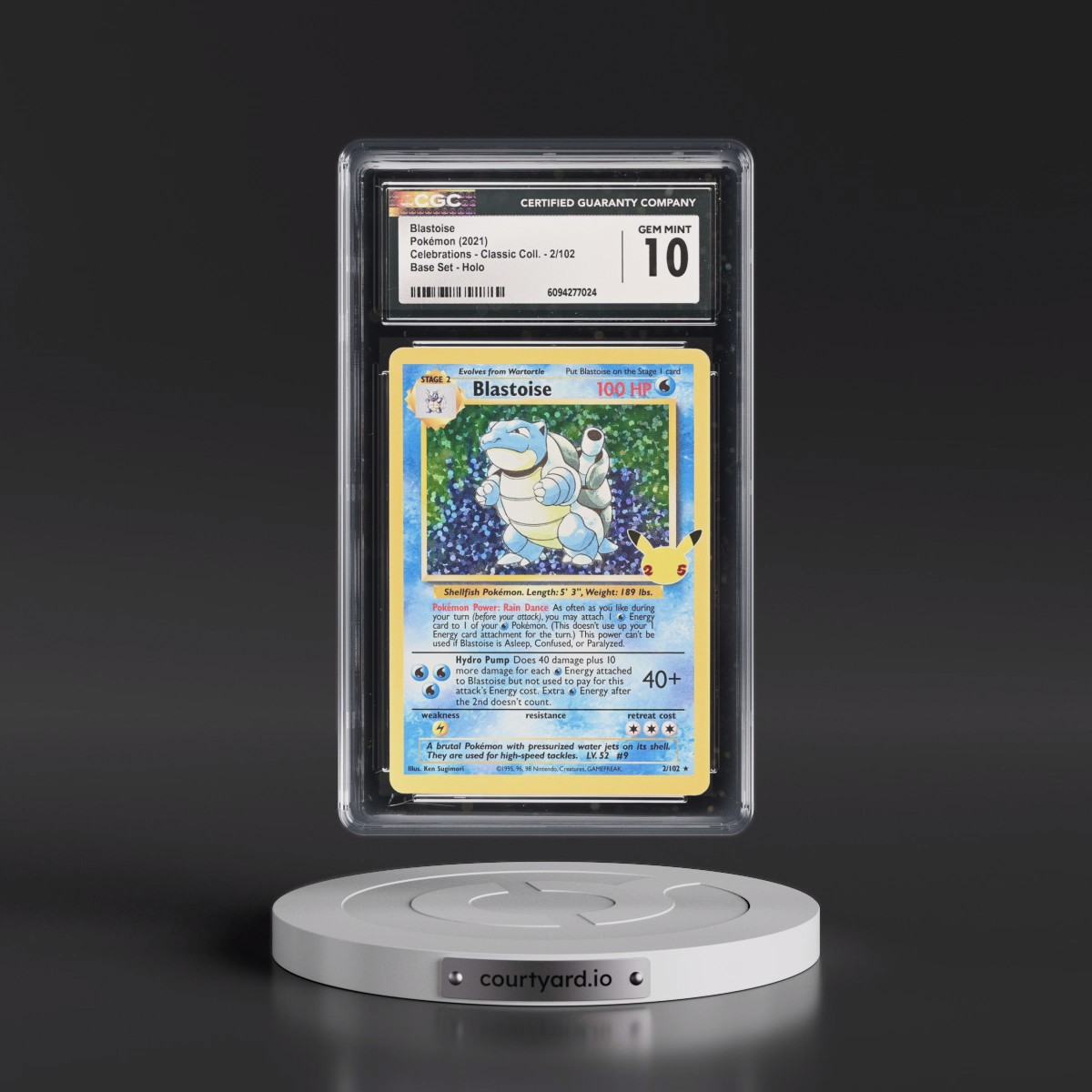 2021 Celebrations - Classic Collection #2/102 Blastoise - Base Set Holo (CGC 10 GEM MINT)