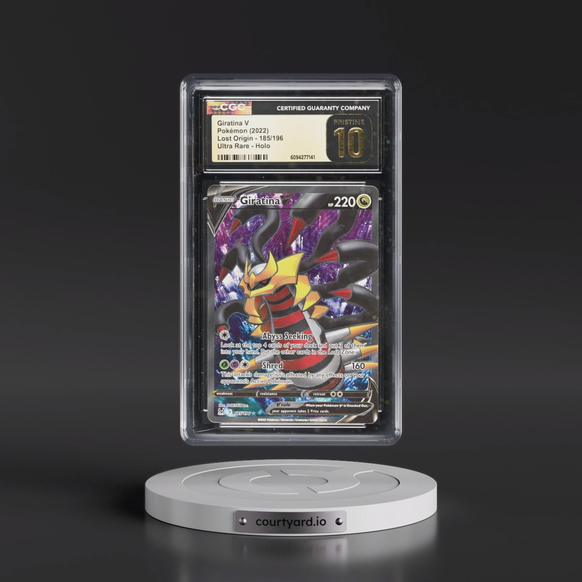 2022 Lost Origin #185/196 Giratina V - Ultra Rare Holo (CGC 10 PRISTINE)