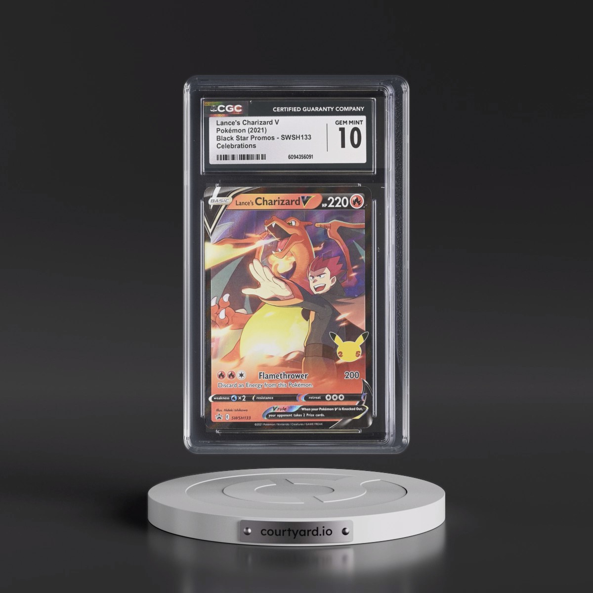 2017 Black Star Promos - Sword & Shield #SWSH133 Lance's Charizard V - Celebrations (Holo) (CGC 10 GEM MINT)