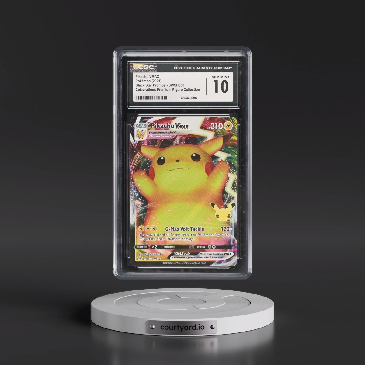 2017 Black Star Promos - Sword & Shield #SWSH062 Pikachu VMAX - Celebrations Premium Figure Coll. - Pikachu VMAX (Holo) (CGC 10 GEM MINT)