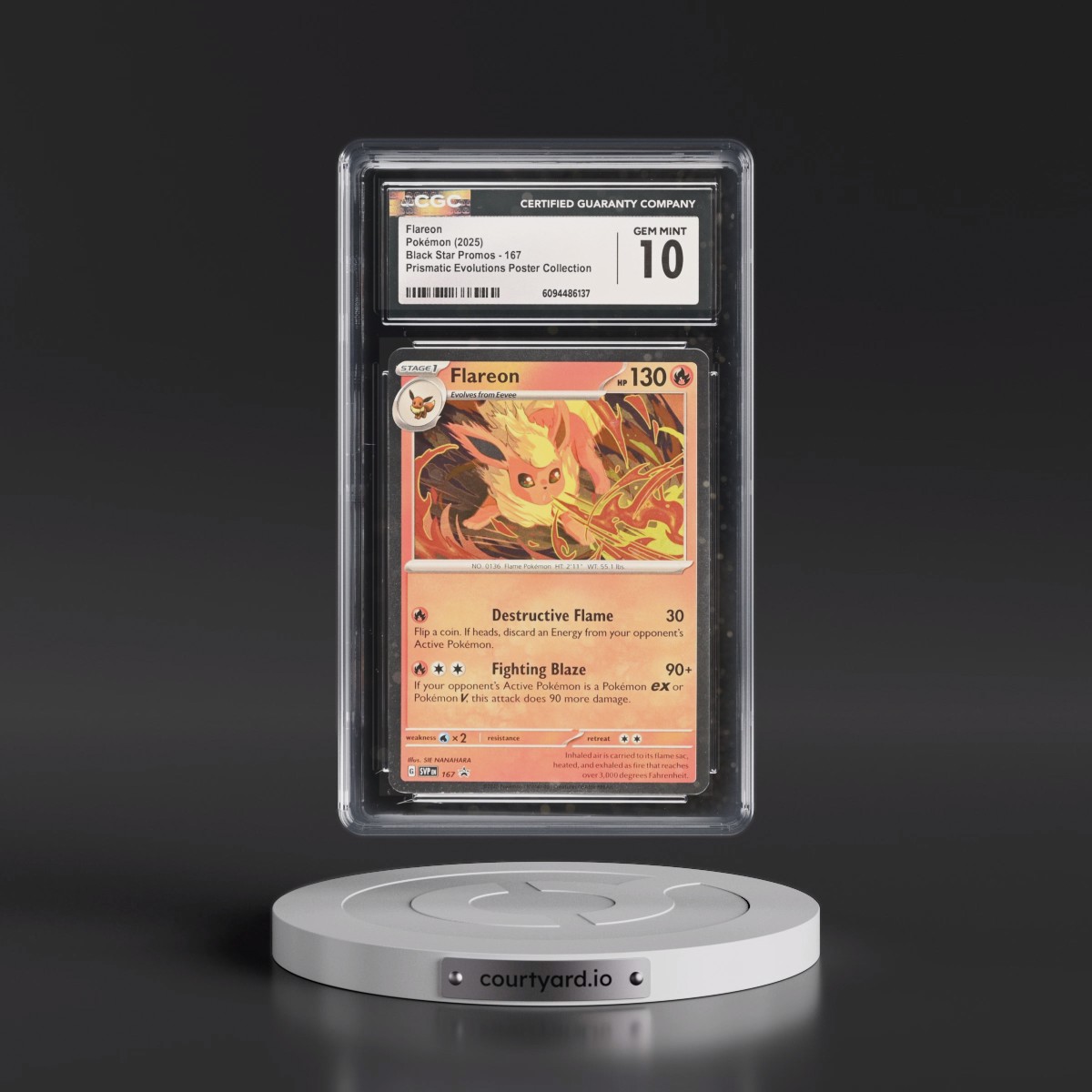 2023 Black Star Promos - Scarlet & Violet SVP EN #167 Flareon - Prismatic Evolutions Poster Collection (Cosmos Holo) (CGC 10 GEM MINT)