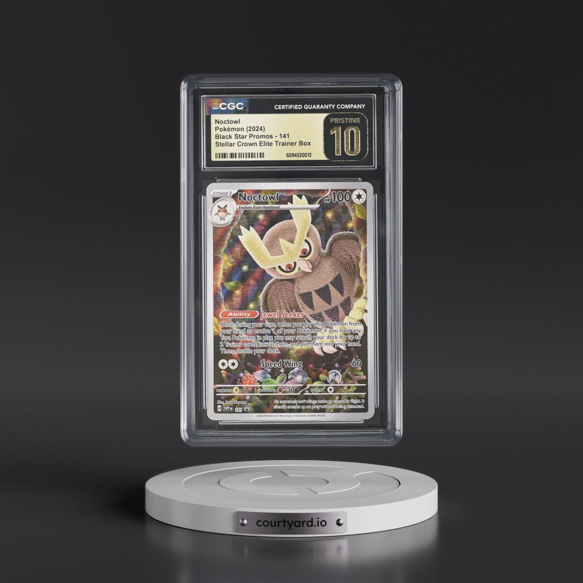 2023 Black Star Promos - Scarlet & Violet SVP EN #141 Noctowl - Stellar Crown Elite Trainer Box (Holo) (CGC 10 PRISTINE)