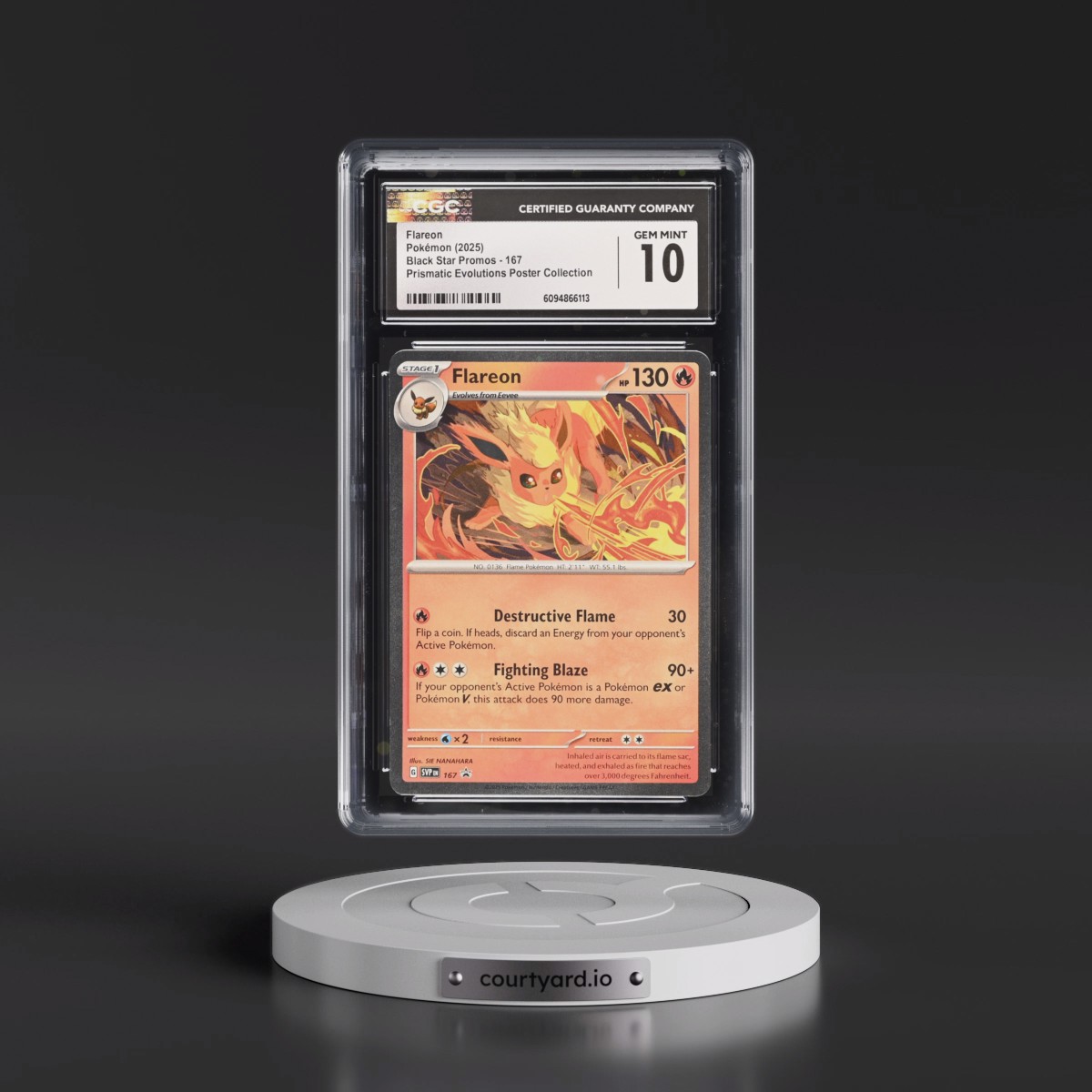 2023 Black Star Promos - Scarlet & Violet SVP EN #167 Flareon - Prismatic Evolutions Poster Collection (Cosmos Holo) (CGC 10 GEM MINT)