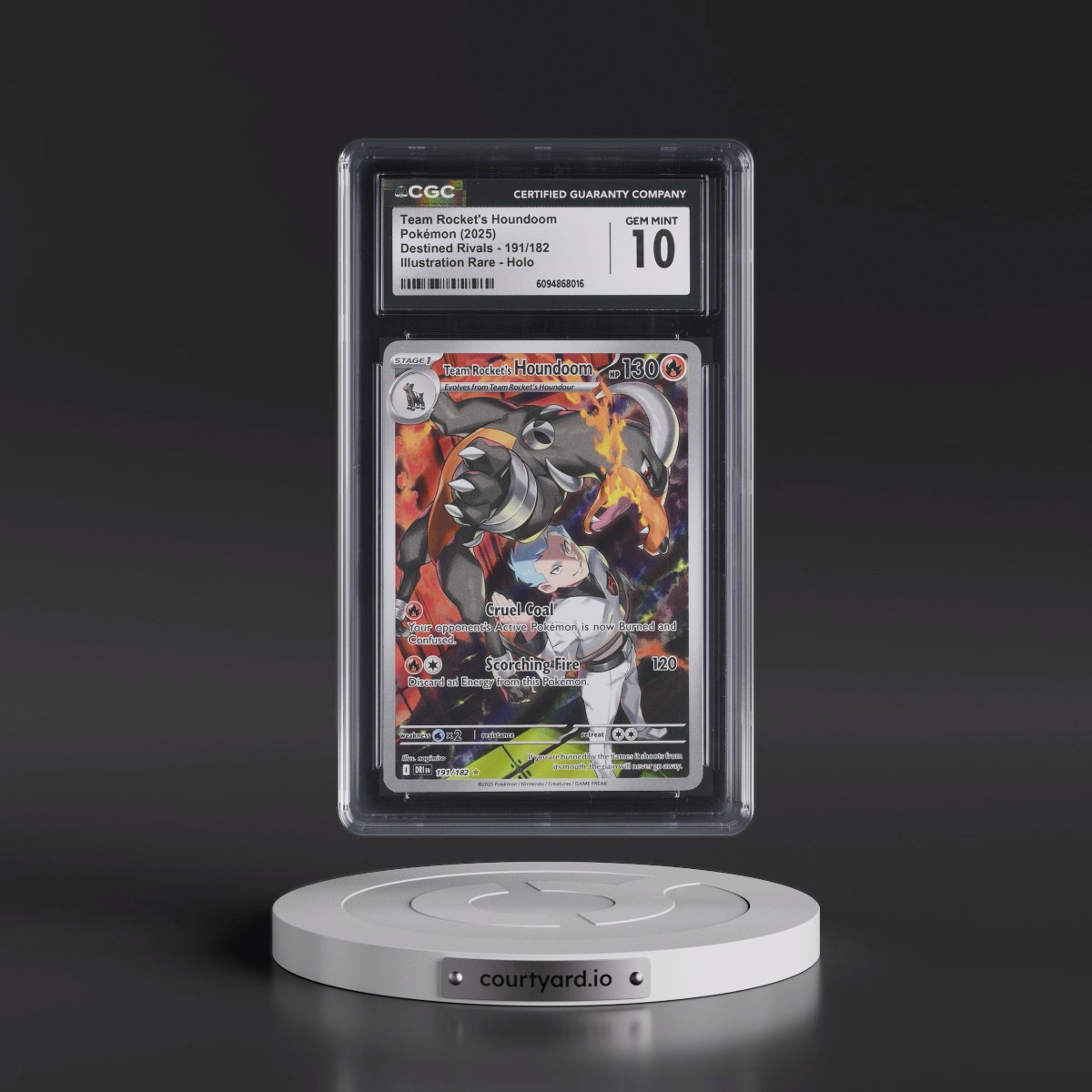 2025 Pokémon Dri EN-Destined Rivals #191 Team Rocket's Houndoom - Illustration Rare (CGC 10 GEM MINT)