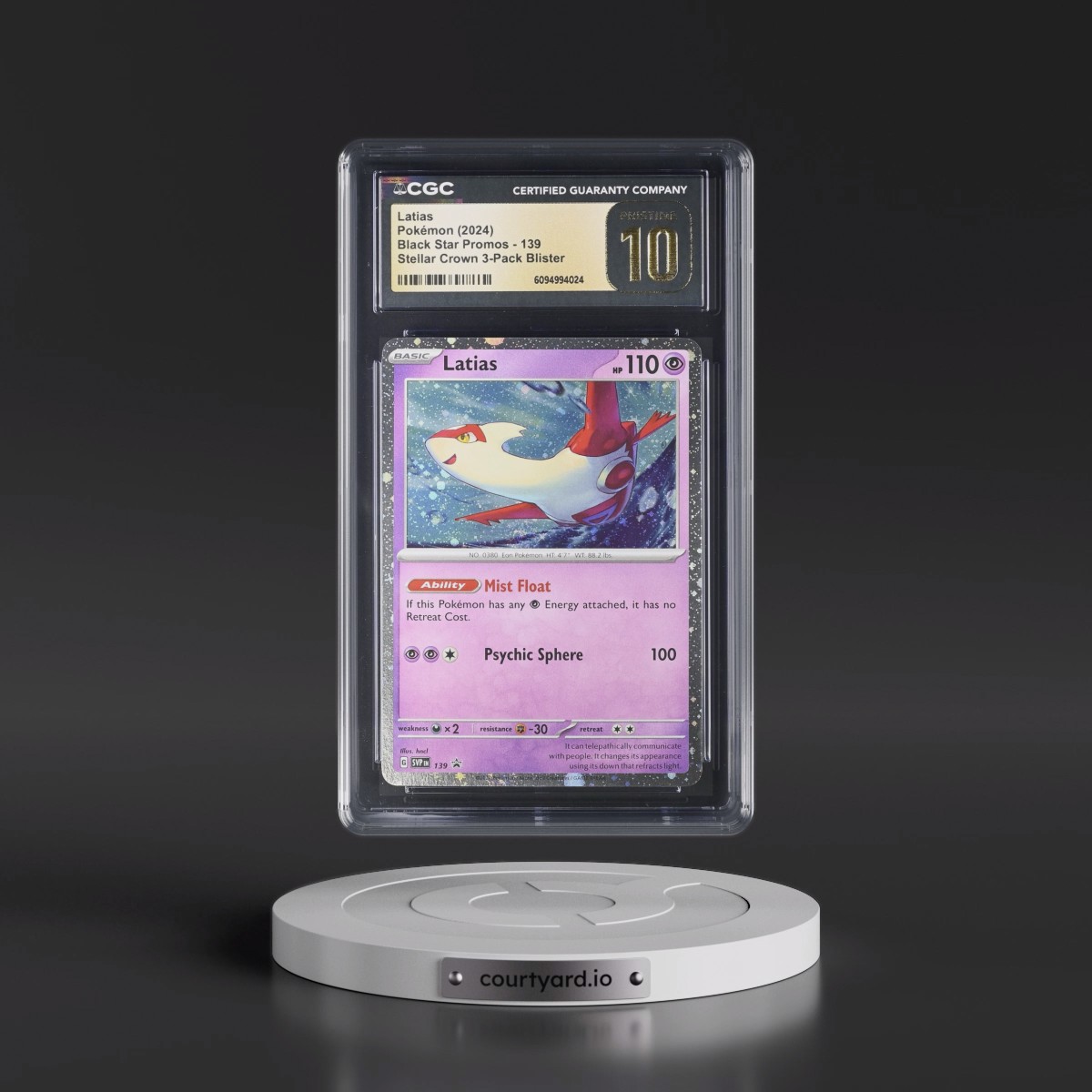2023 Black Star Promos - Scarlet & Violet SVP EN #139 Latias - Stellar Crown 3-Pack Blister (Cosmos Holo) (CGC 10 PRISTINE)