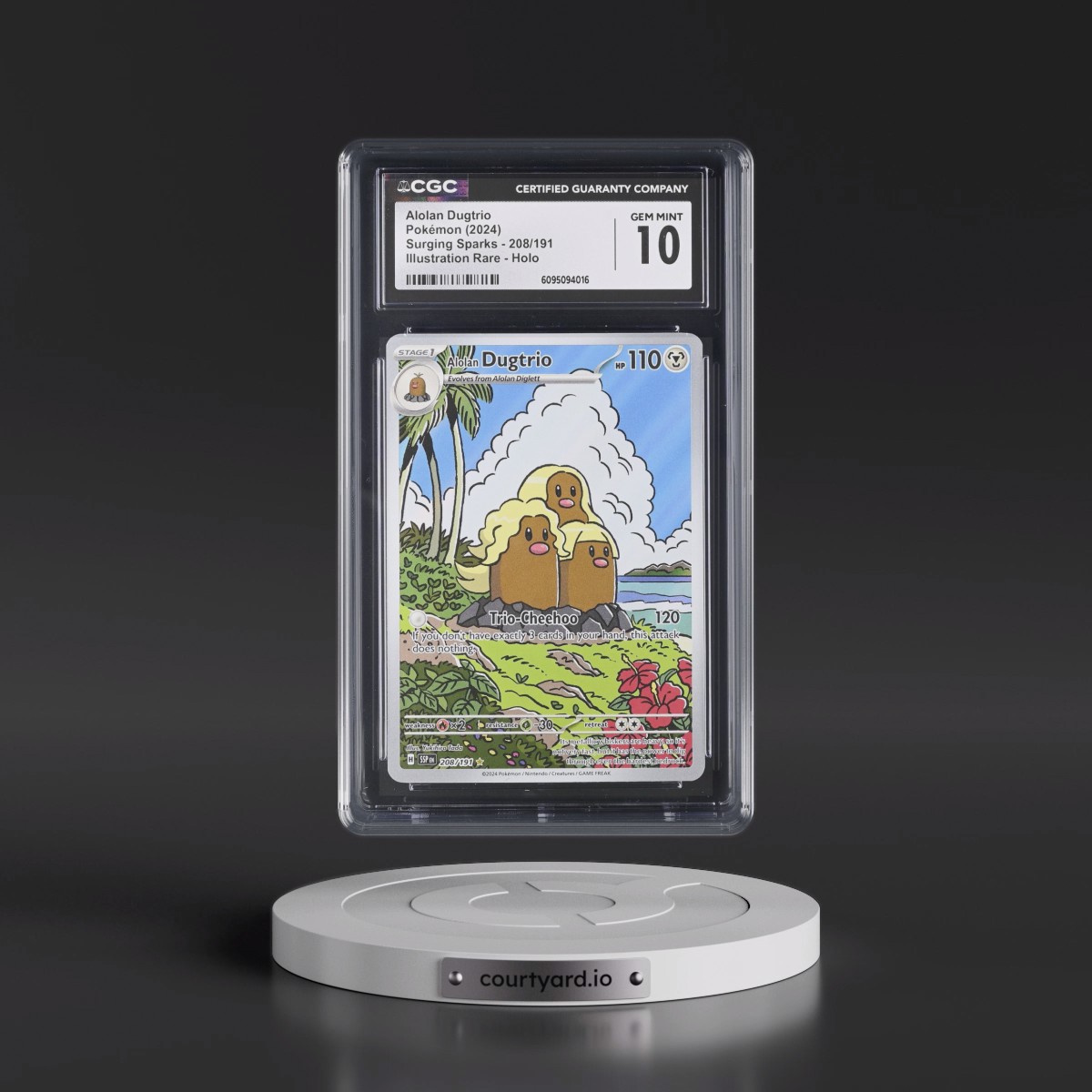 2024 Surging Sparks - SSP EN #208/191 Alolan Dugtrio - Illustration Rare Holo (CGC 10 GEM MINT)