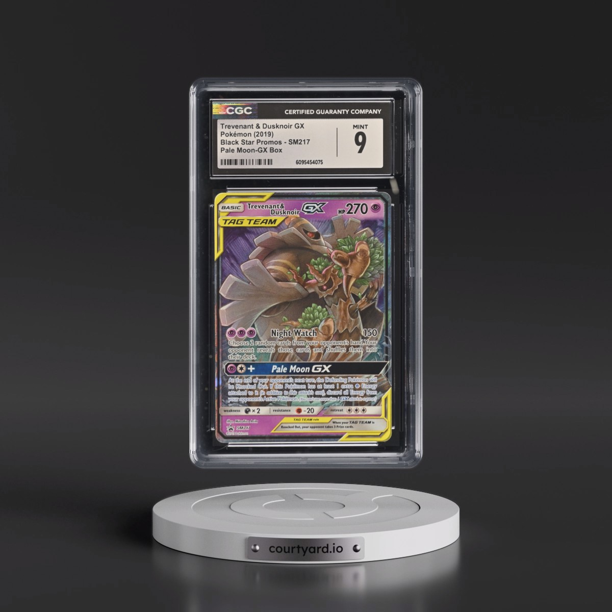 2016 Black Star Promos - Sun & Moon Trevenant & Dusknoir GX - Holo Pale Moon GX Box #SM217 CGC 9