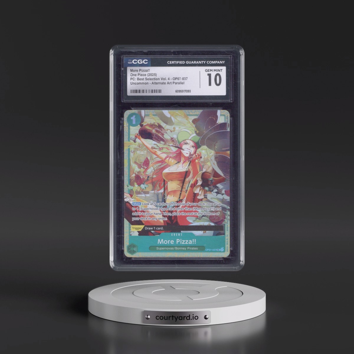 2025 Premium Collection Best Selection Vol.4 - English #OP07-037 More Pizza!! - Alternate Art Parallel (CGC 10 GEM MINT)