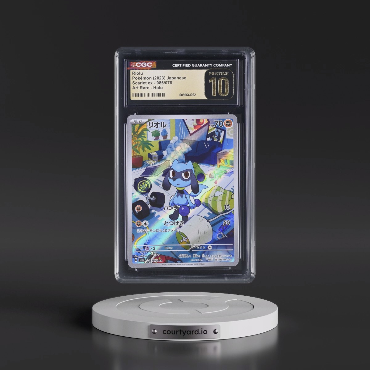 2023 Scarlet ex #086/078 Riolu - Art Rare Holo (CGC 10 PRISTINE)