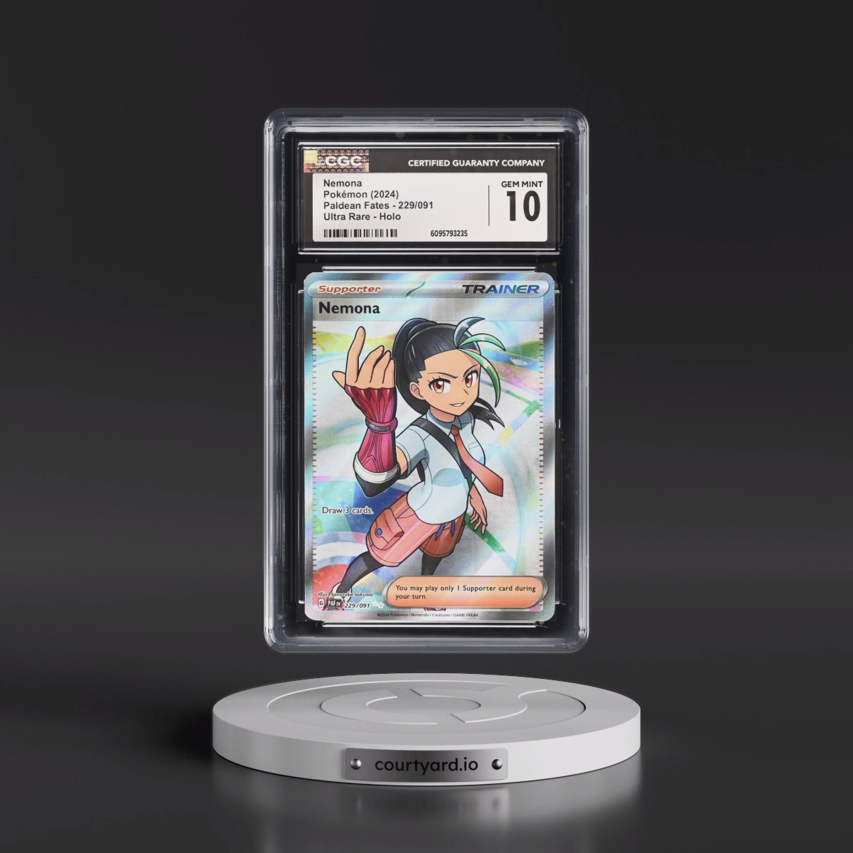 2024 Paldean Fates - PAF EN #229/091 Nemona - Ultra Rare Holo (CGC 10 GEM MINT)