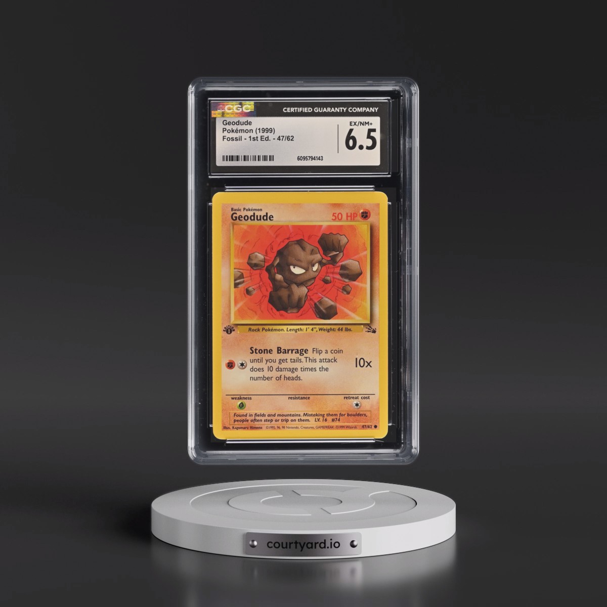1999 Fossil #47/62 Geodude - 1st Edition 1st Edition (CGC 6.5 EX-NM+)