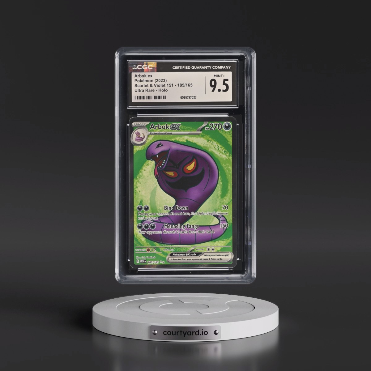2023 Scarlet & Violet 151 - MEW EN #185/165 Arbok ex - Ultra Rare Holo (CGC 9.5 MINT+)