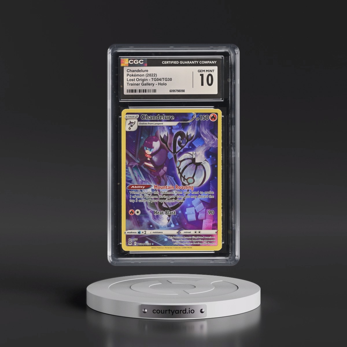 2022 Lost Origin #TG04/TG30 Chandelure - Trainer Gallery Holo (CGC 10 GEM MINT)