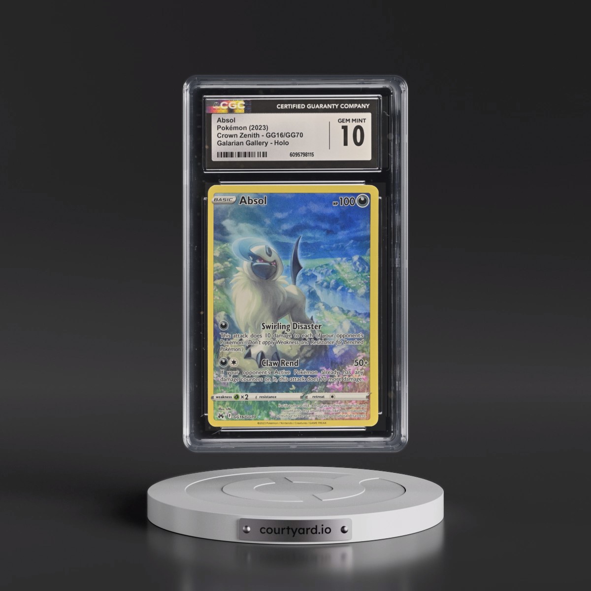 2023 Crown Zenith #GG16/GG70 Absol - Galarian Gallery Holo (CGC 10 GEM MINT)
