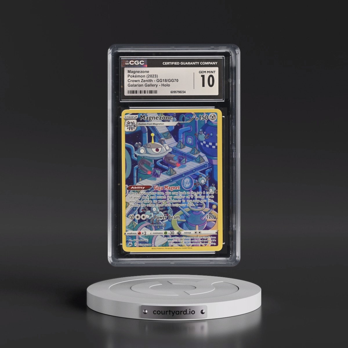 2023 Crown Zenith #GG18/GG70 Magnezone - Galarian Gallery Holo (CGC 10 GEM MINT)