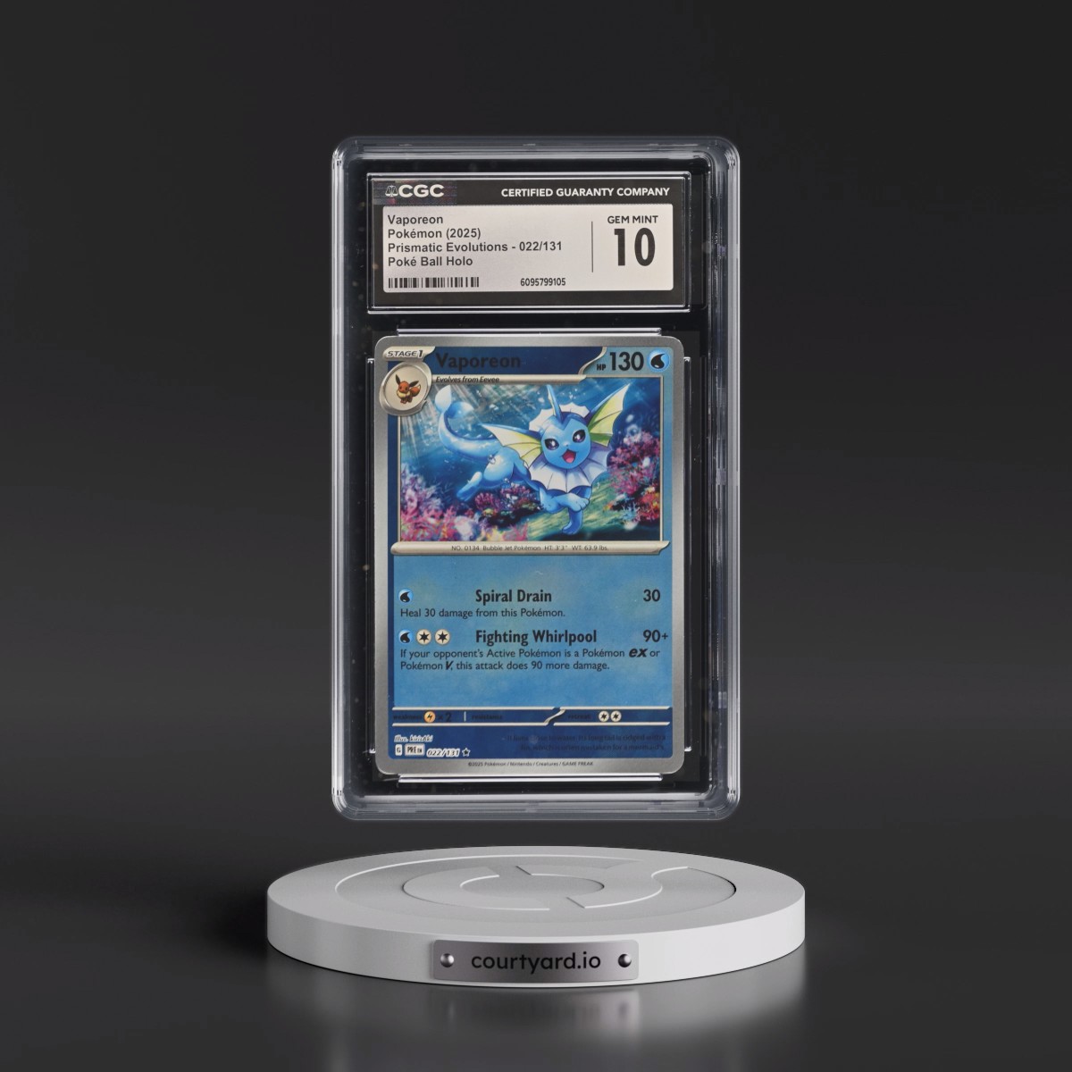 2024 Prismatic Evolutions - PRE EN #022/131 Vaporeon - Poké Ball Holo (CGC 10 GEM MINT)