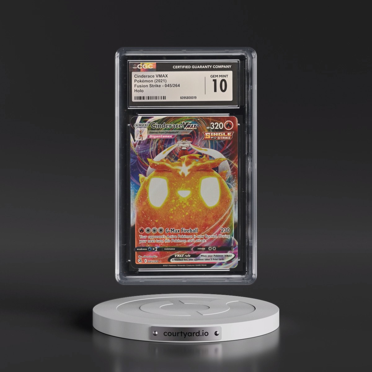 2019 Fusion Strike #045/264 Cinderace VMAX - Holo (CGC 10 GEM MINT)