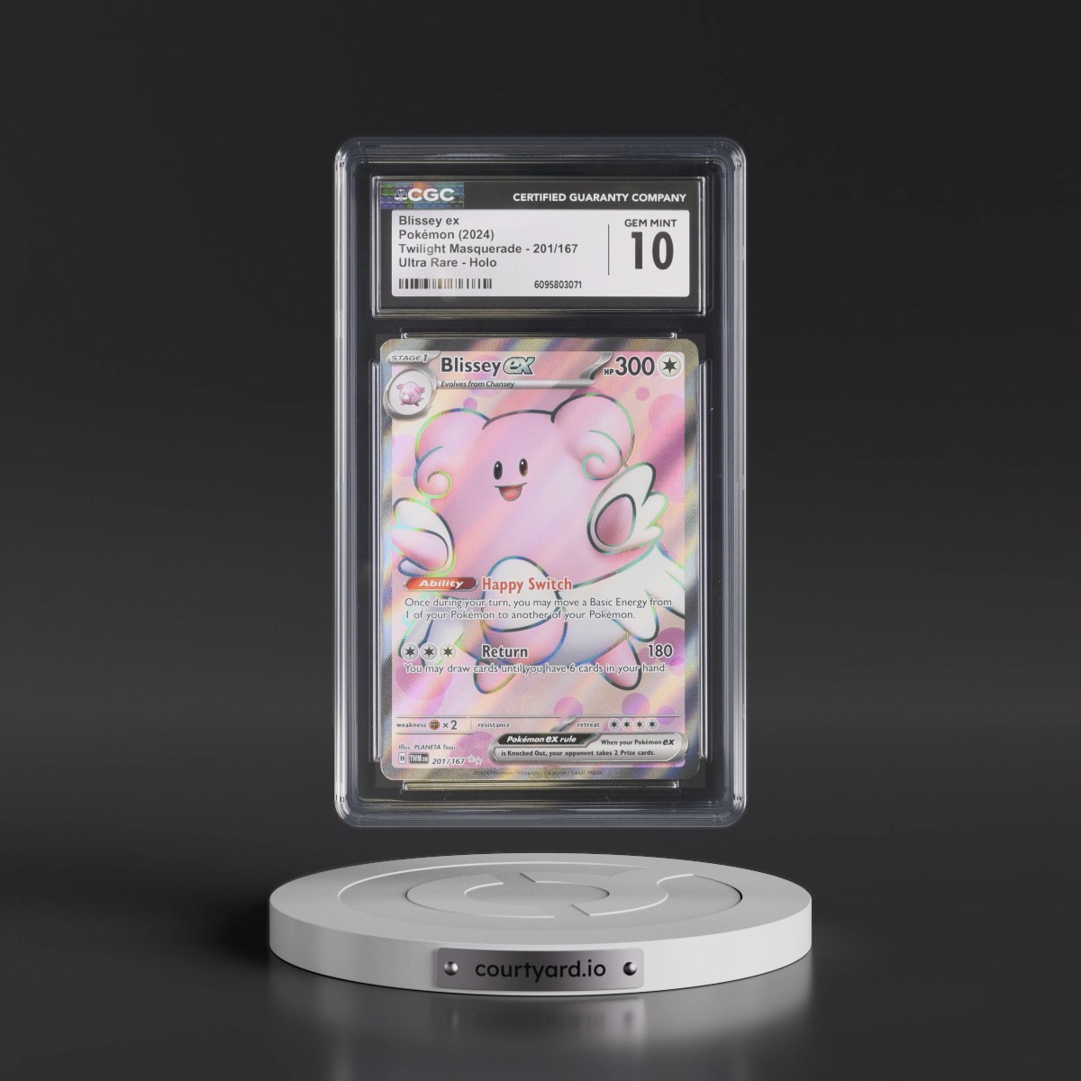 2024 Twilight Masquerade - TWM EN #201/167 Blissey ex - Ultra Rare Holo (CGC 10 GEM MINT)