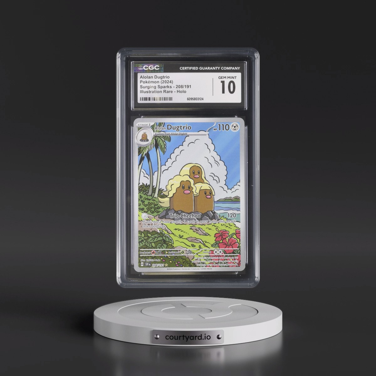 2024 Surging Sparks - SSP EN #208/191 Alolan Dugtrio - Illustration Rare Holo (CGC 10 GEM MINT)