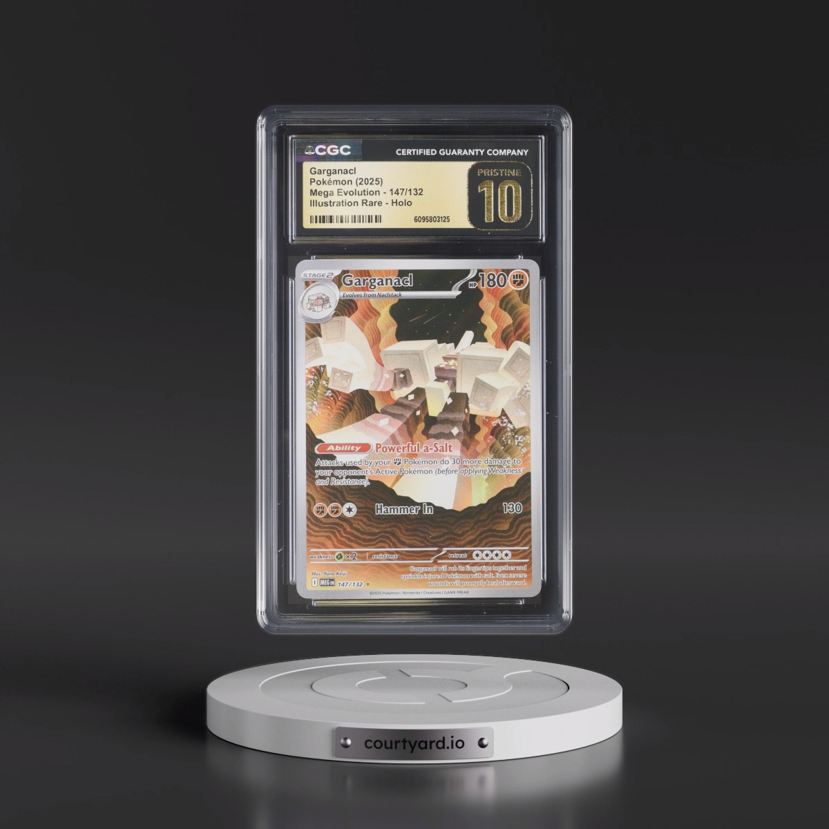 2025 Mega Evolution - MEG EN #147/132 Garganacl - Illustration Rare Holo (CGC 10 PRISTINE)