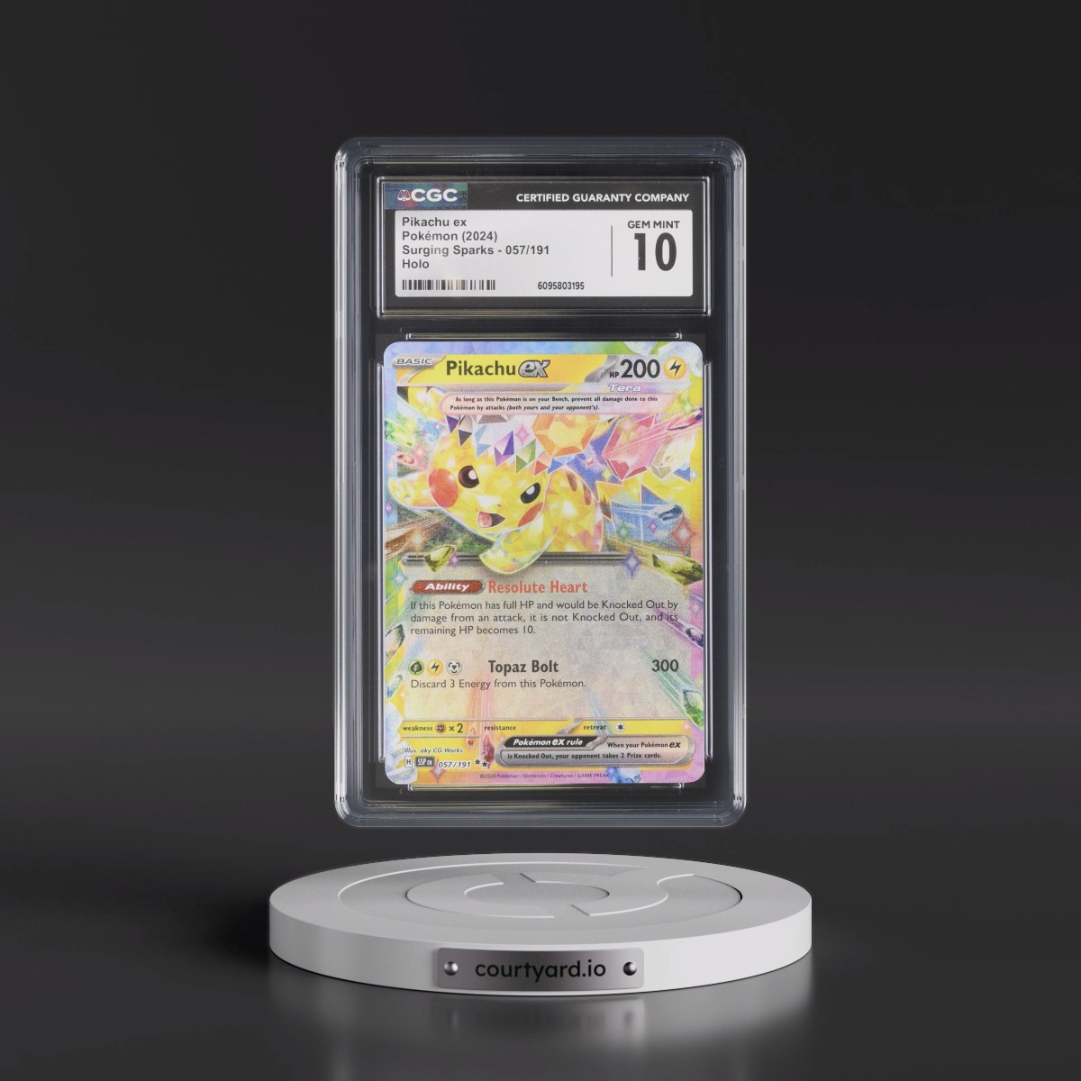 2024 Surging Sparks - SSP EN #057/191 Pikachu ex - Holo (CGC 10 GEM MINT)