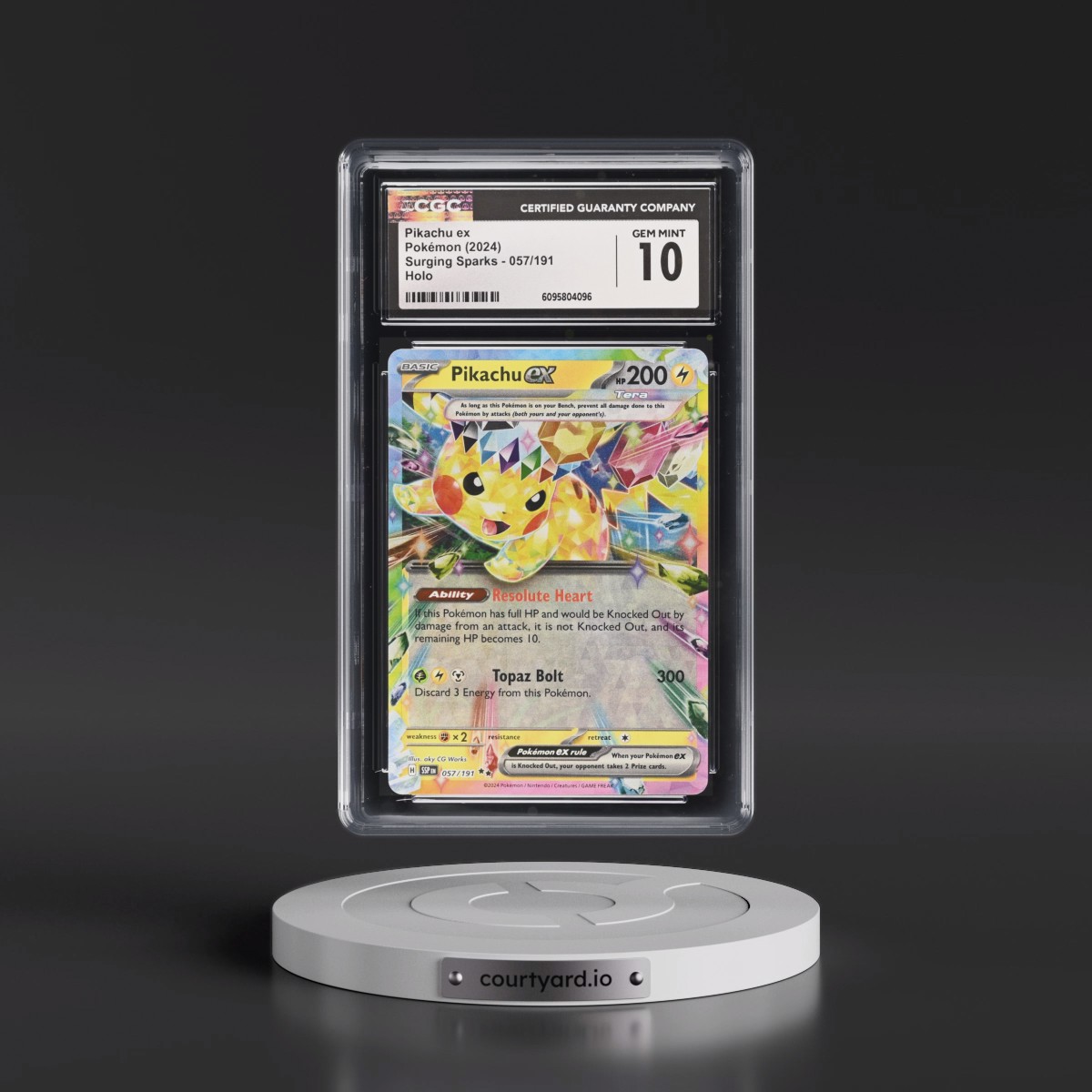2024 Surging Sparks - SSP EN #057/191 Pikachu ex - Holo (CGC 10 GEM MINT)