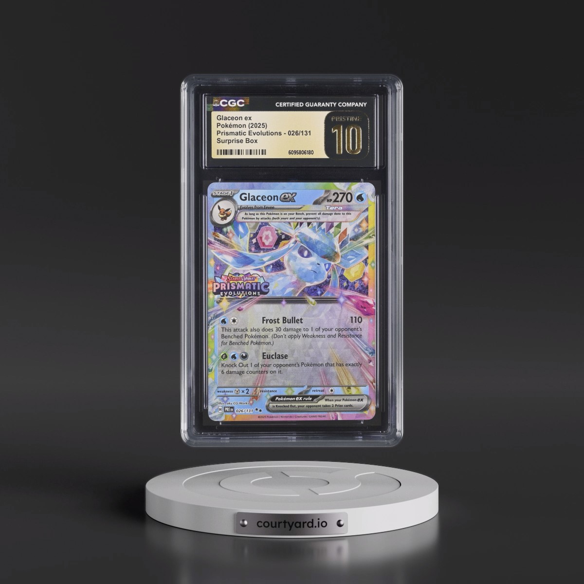 2024 Prismatic Evolutions - PRE EN #026/131 Glaceon ex - Surprise Box (Prismatic Evolutions Stamp) (Holo) (CGC 10 PRISTINE)