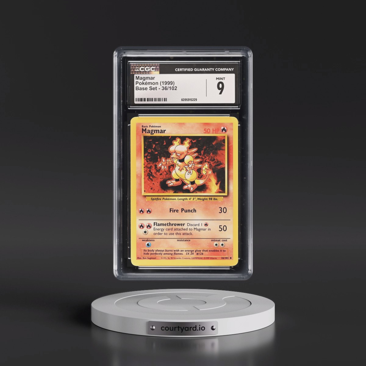 1999 Base Set #36/102 Magmar (CGC 9 MINT)