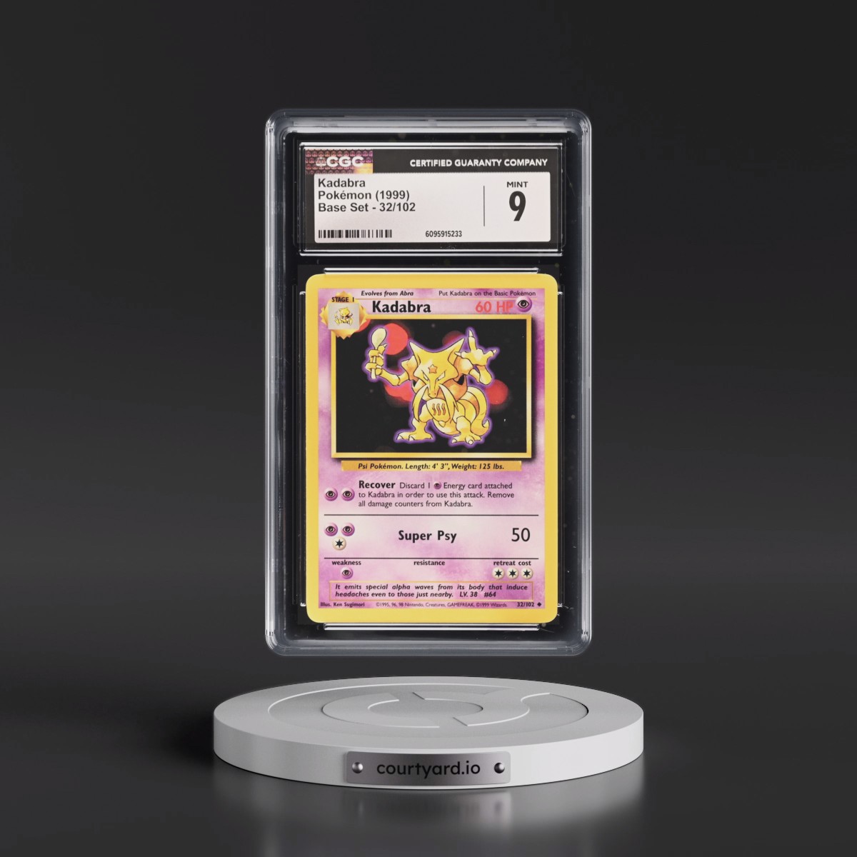 1999 Base Set #32/102 Kadabra (CGC 9 MINT)
