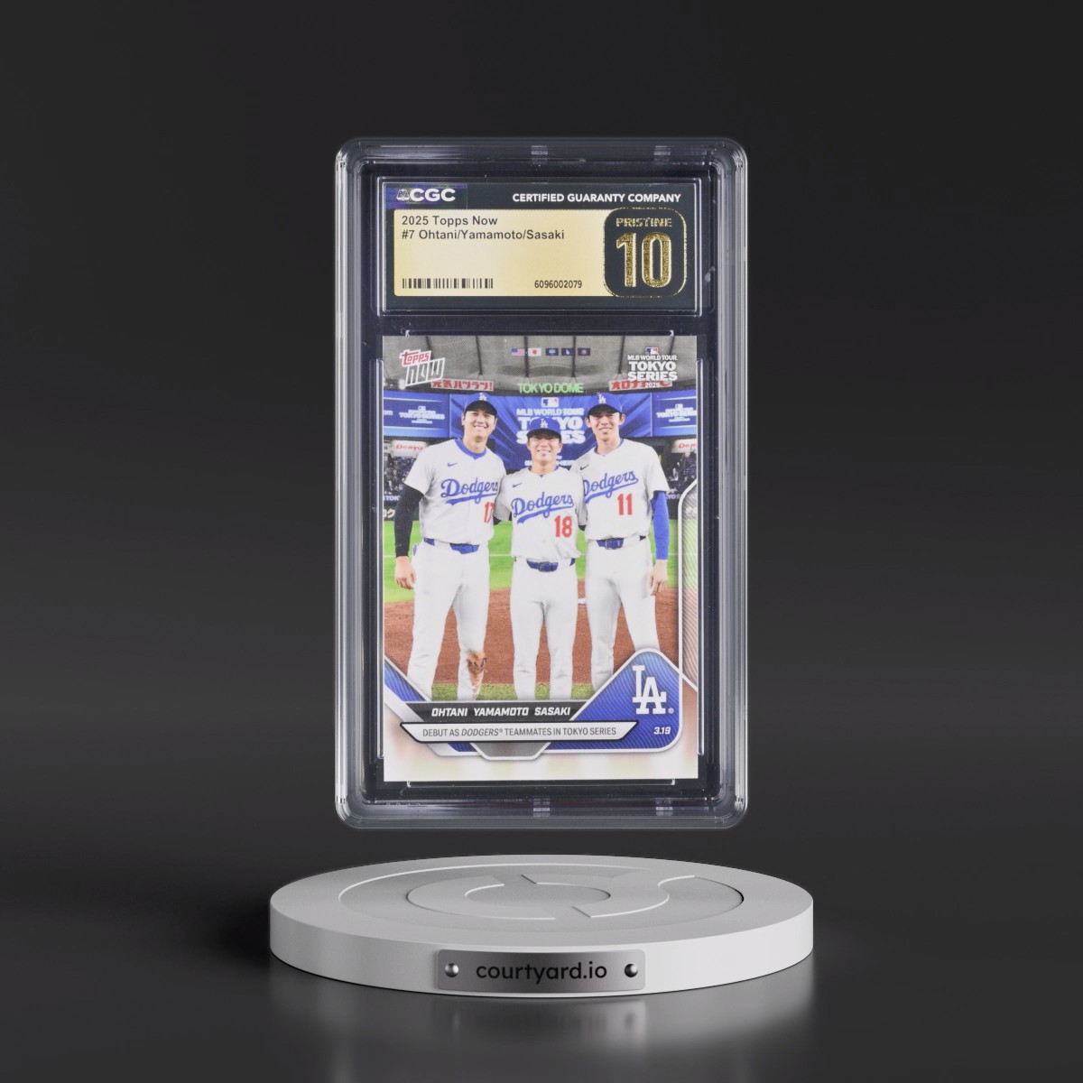 2025 Topps Now #7 Roki Sasaki/Shohei Ohtani/Yoshinobu Yamamoto (CGC 10 PRISTINE)