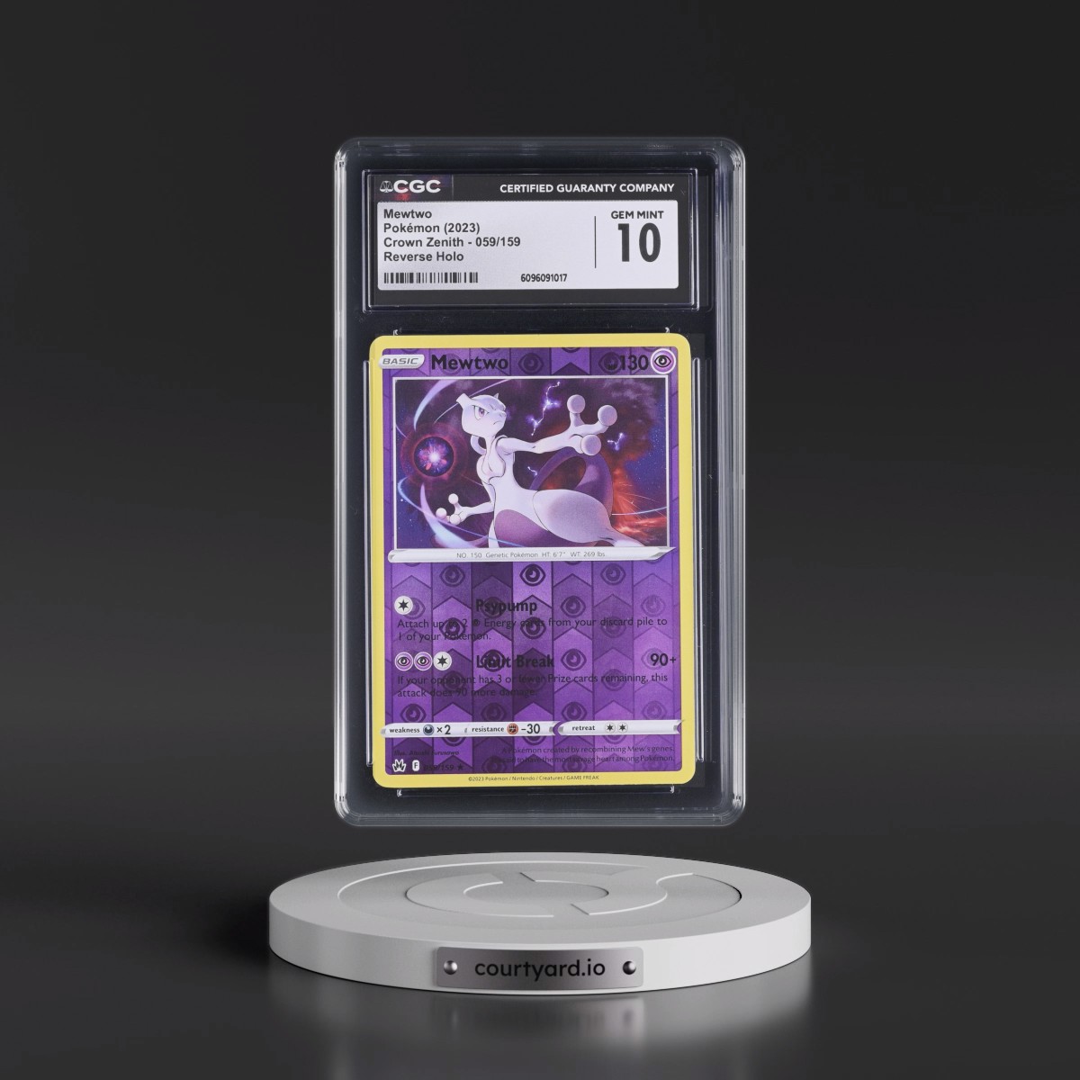 2023 Crown Zenith #059/159 Mewtwo - Reverse Holo (CGC 10 GEM MINT)