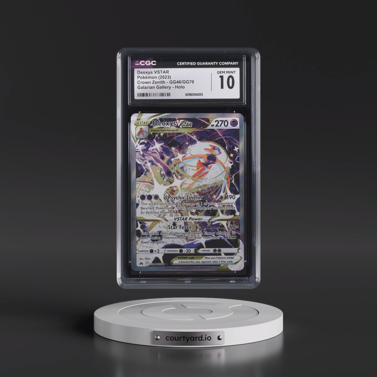 2023 Crown Zenith #GG46/GG70 Deoxys VSTAR - Galarian Gallery Holo (CGC 10 GEM MINT)
