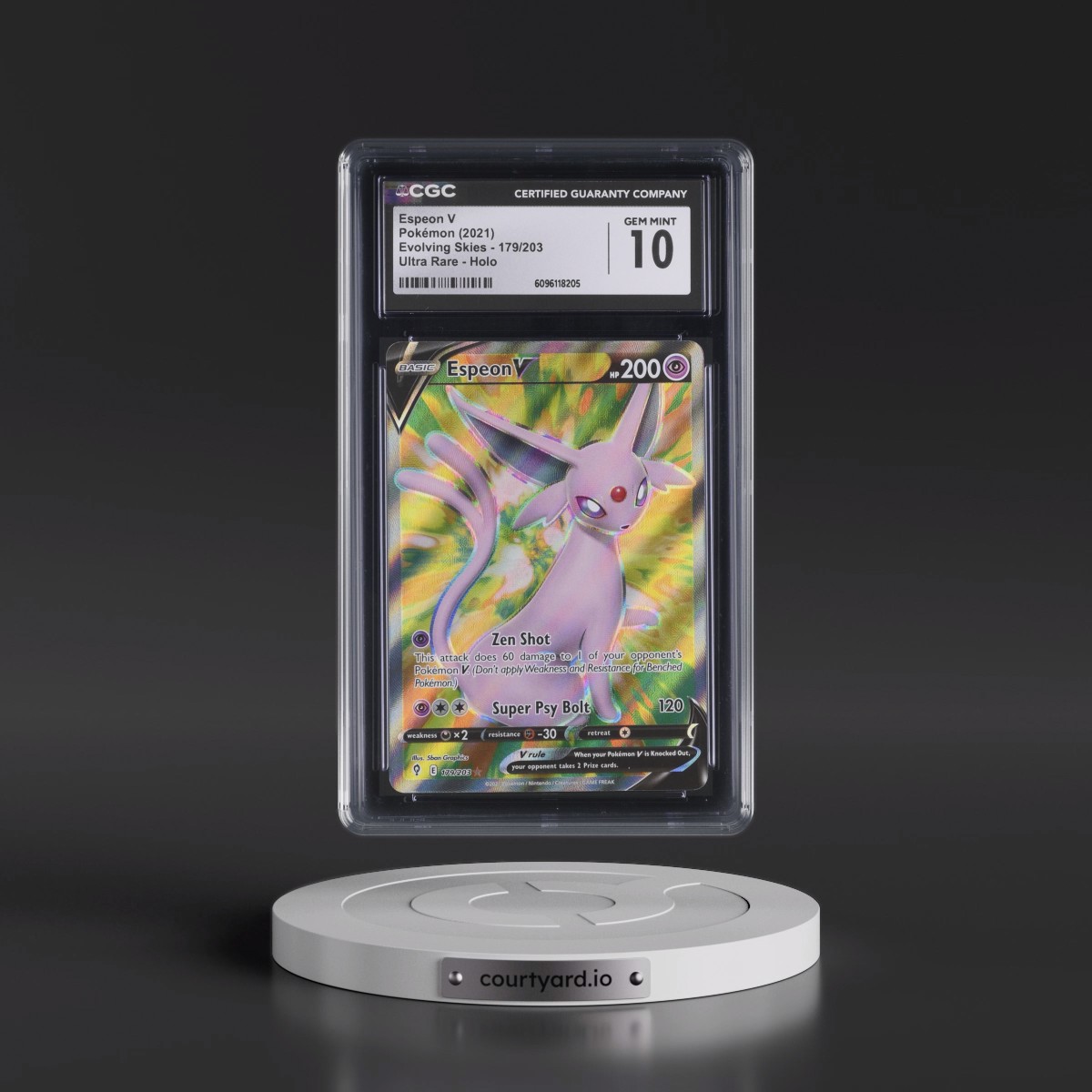 2021 Evolving Skies #179/203 Espeon V - Ultra Rare Holo (CGC 10 GEM MINT)