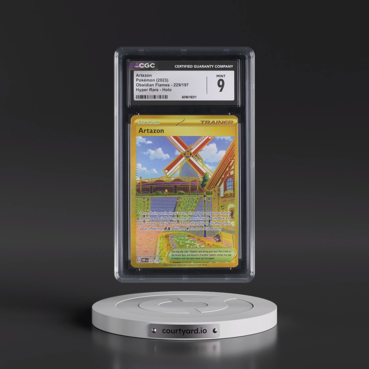 pokemon artazon gold card Card Trainer 229/197 English SHPNPokestore placed immediately into protective sleeves Artazon SV03: Obsidian Flames #229/197