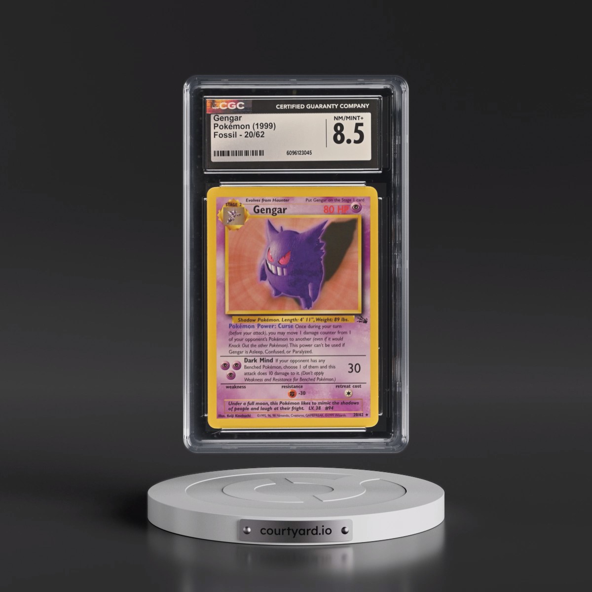 1999 Fossil #20/62 Gengar (CGC 8.5 NM-MT+)