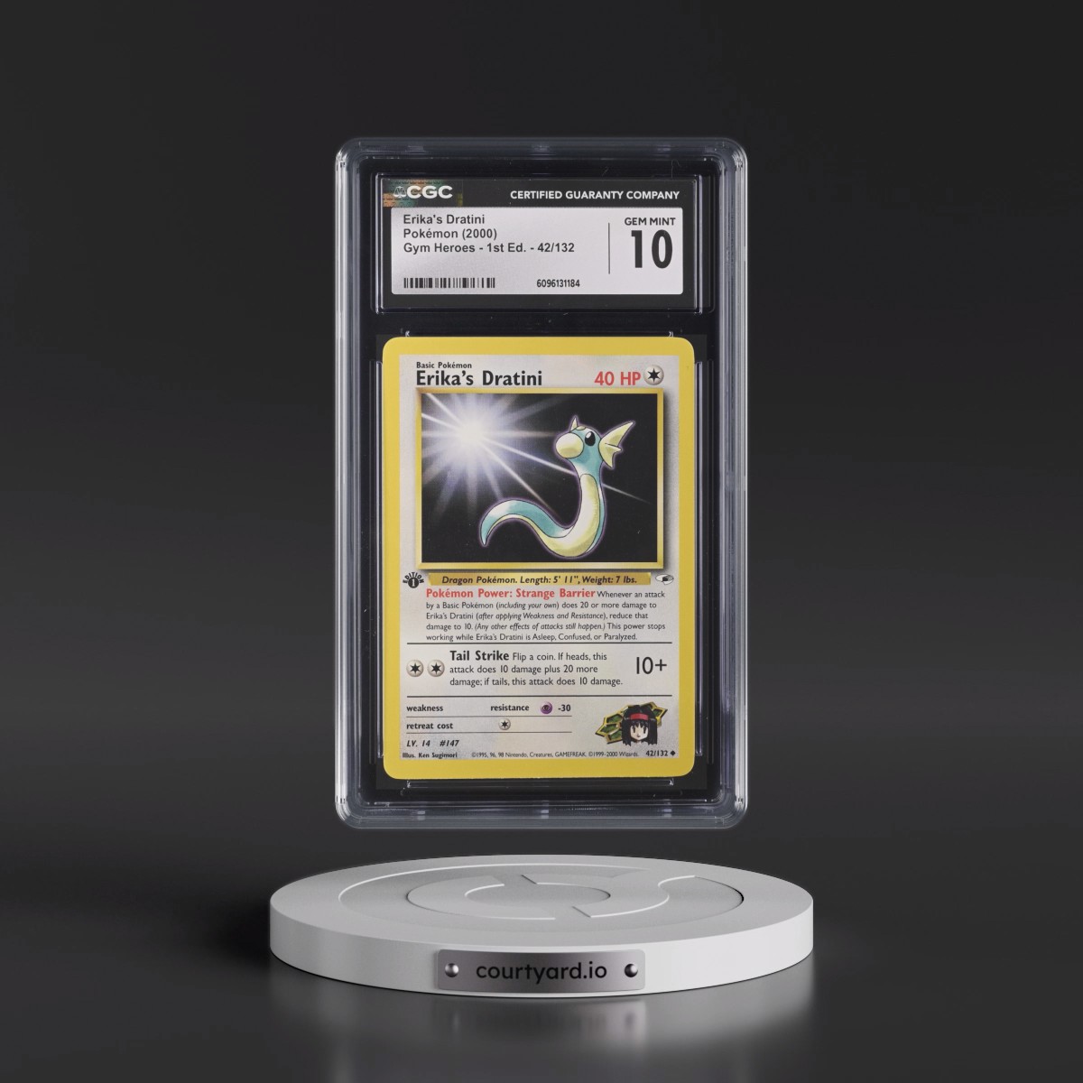 2000 Gym Heroes Erika's Dratini - 1st Edition #42/132 CGC 10
