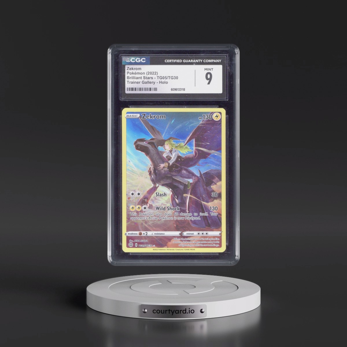 2022 Brilliant Stars #TG05/TG30 Zekrom - Trainer Gallery Holo (CGC 9 MINT)