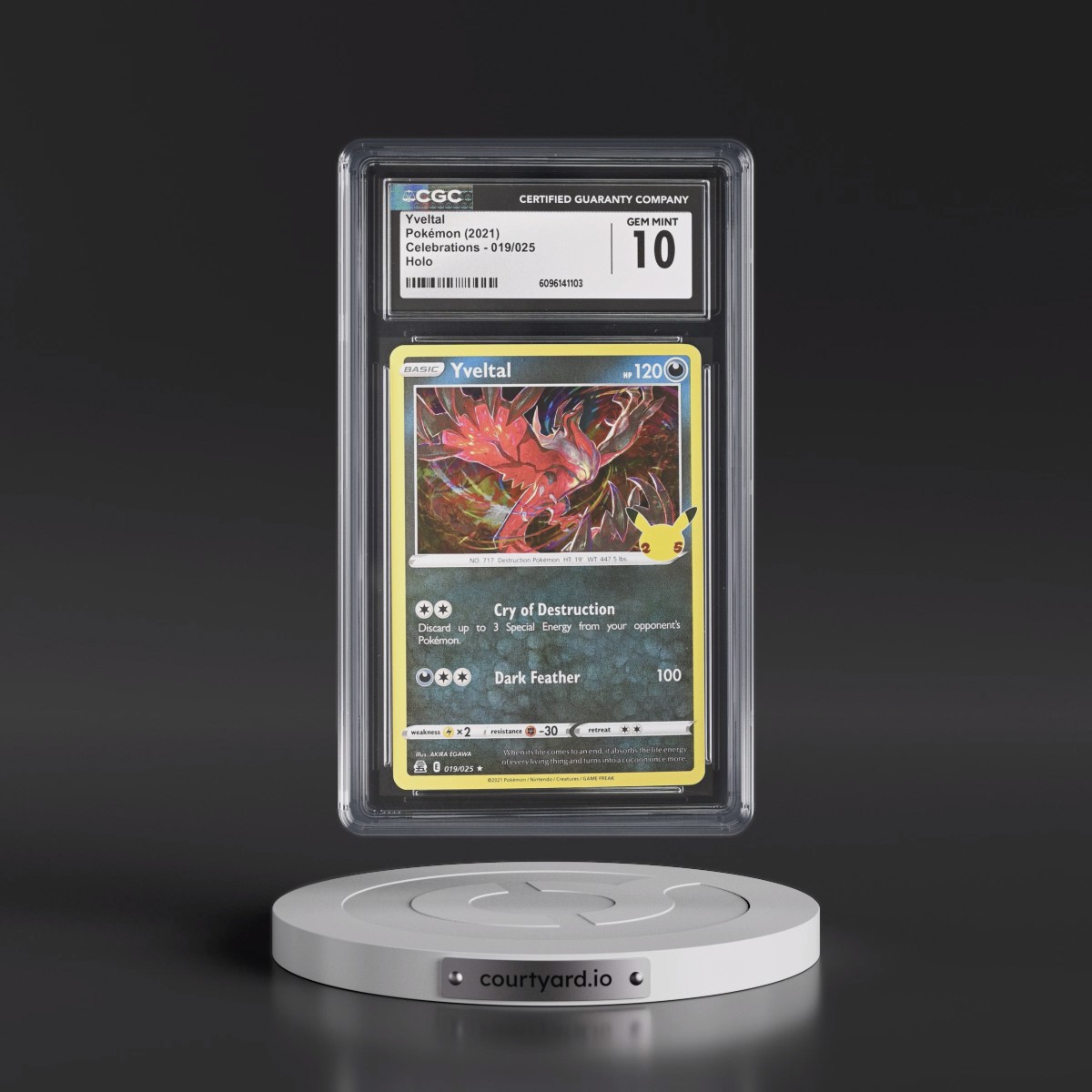 2021 Celebrations #019/025 Yveltal - Holo (CGC 10 GEM MINT)