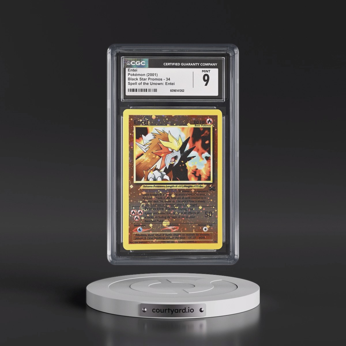 1999 Black Star Promos #34 Entei - Reverse Holo Spell of the Unown: Entei () (CGC 9 MINT)