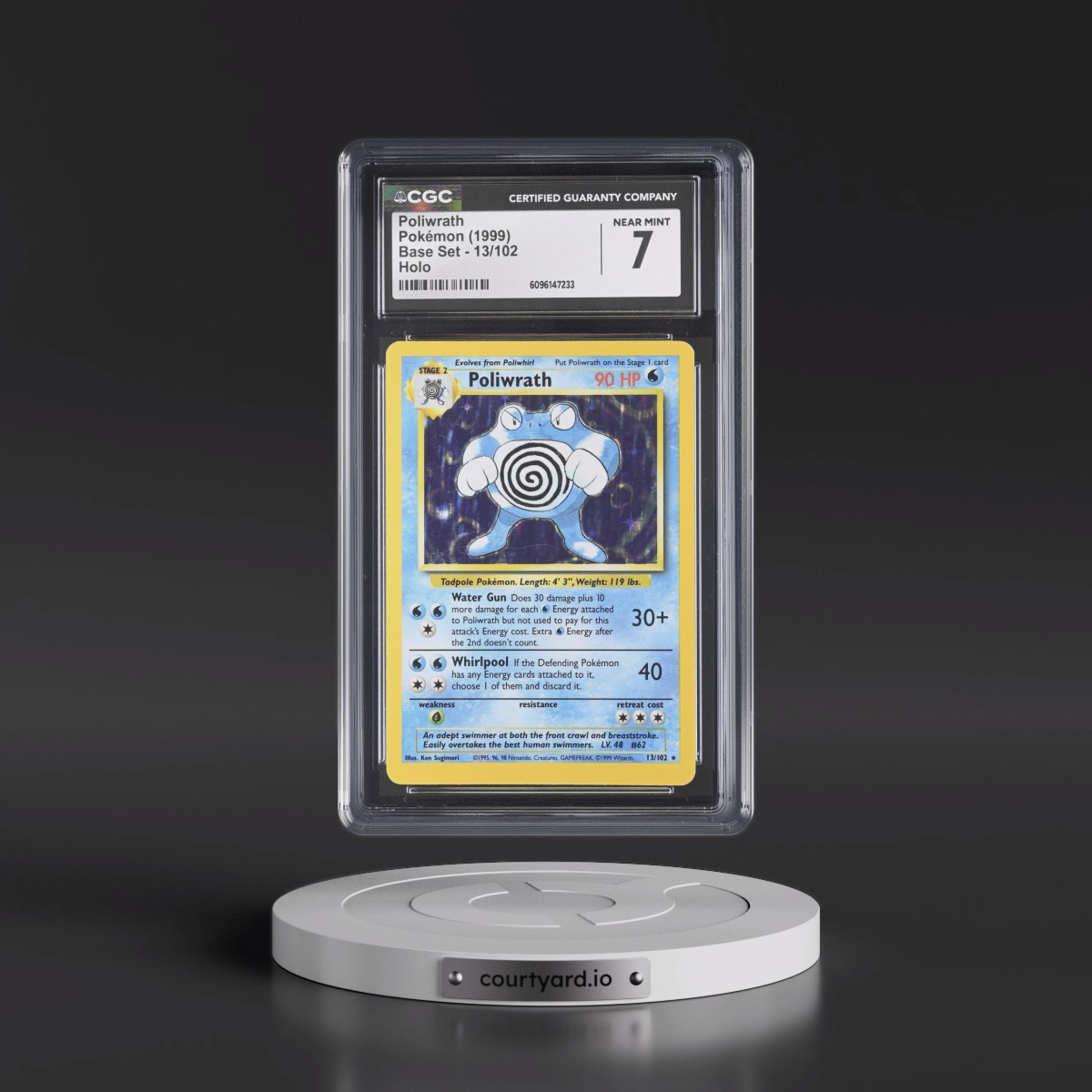 1999 Base Set #13/102 Poliwrath - Holo (CGC 7 NM)