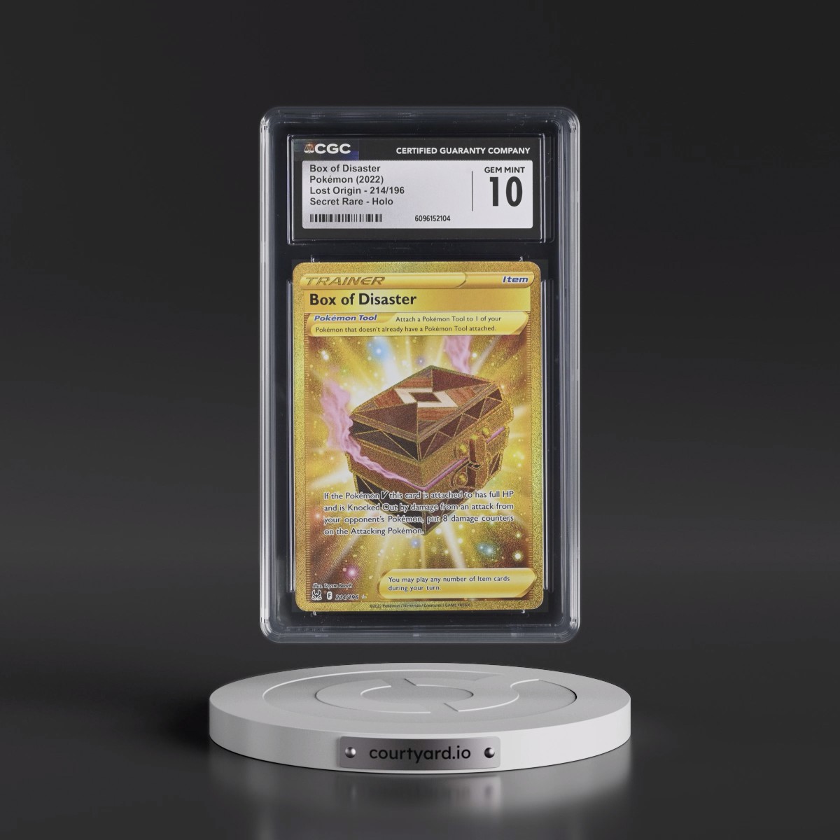 2022 Lost Origin #214/196 Box of Disaster - Secret Rare Holo (CGC 10 GEM MINT)