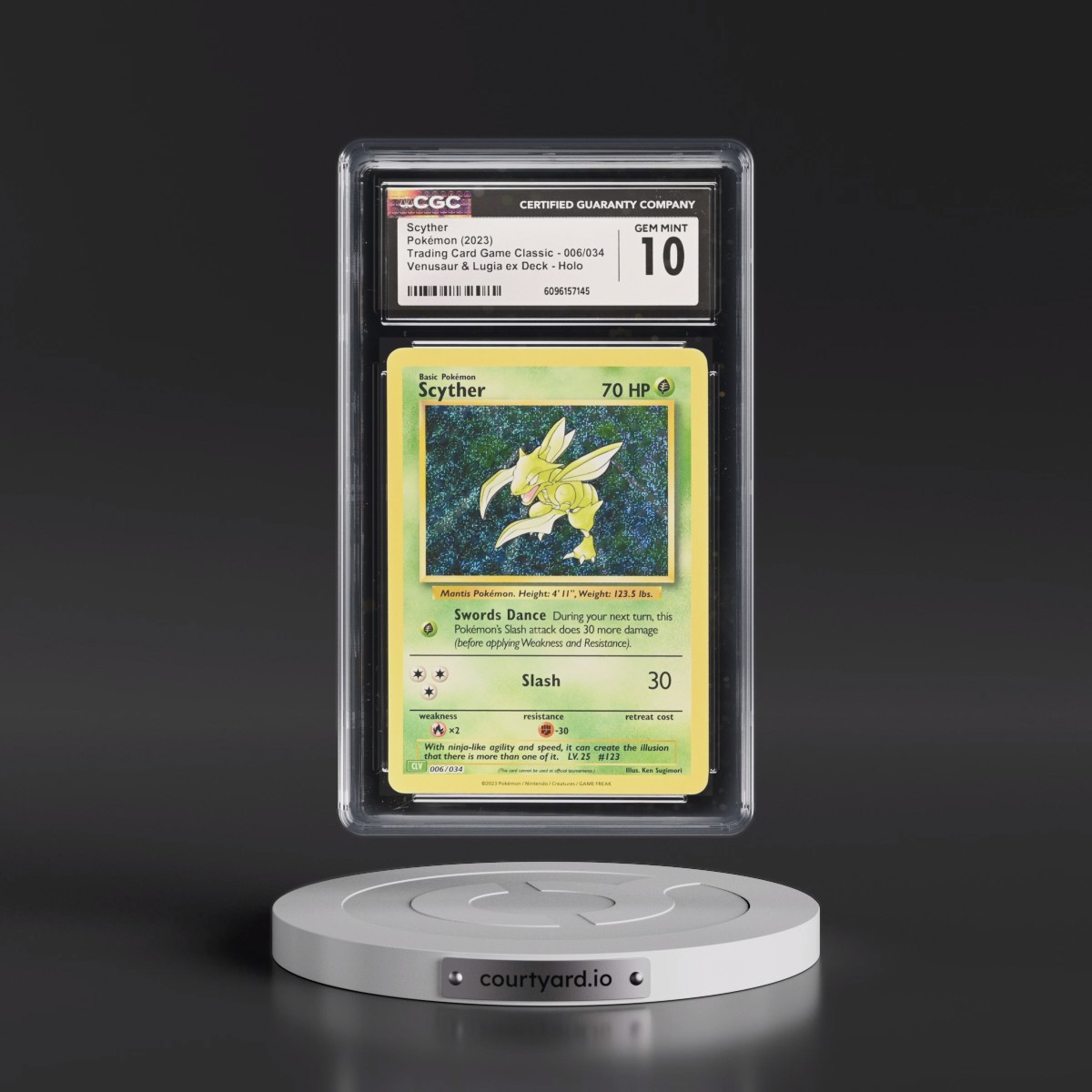 2023 Trading Card Game Classic - CLV, CLC, CLB #006/034 Scyther - Venusaur & Lugia ex Deck - CLV Holo (CGC 10 GEM MINT)