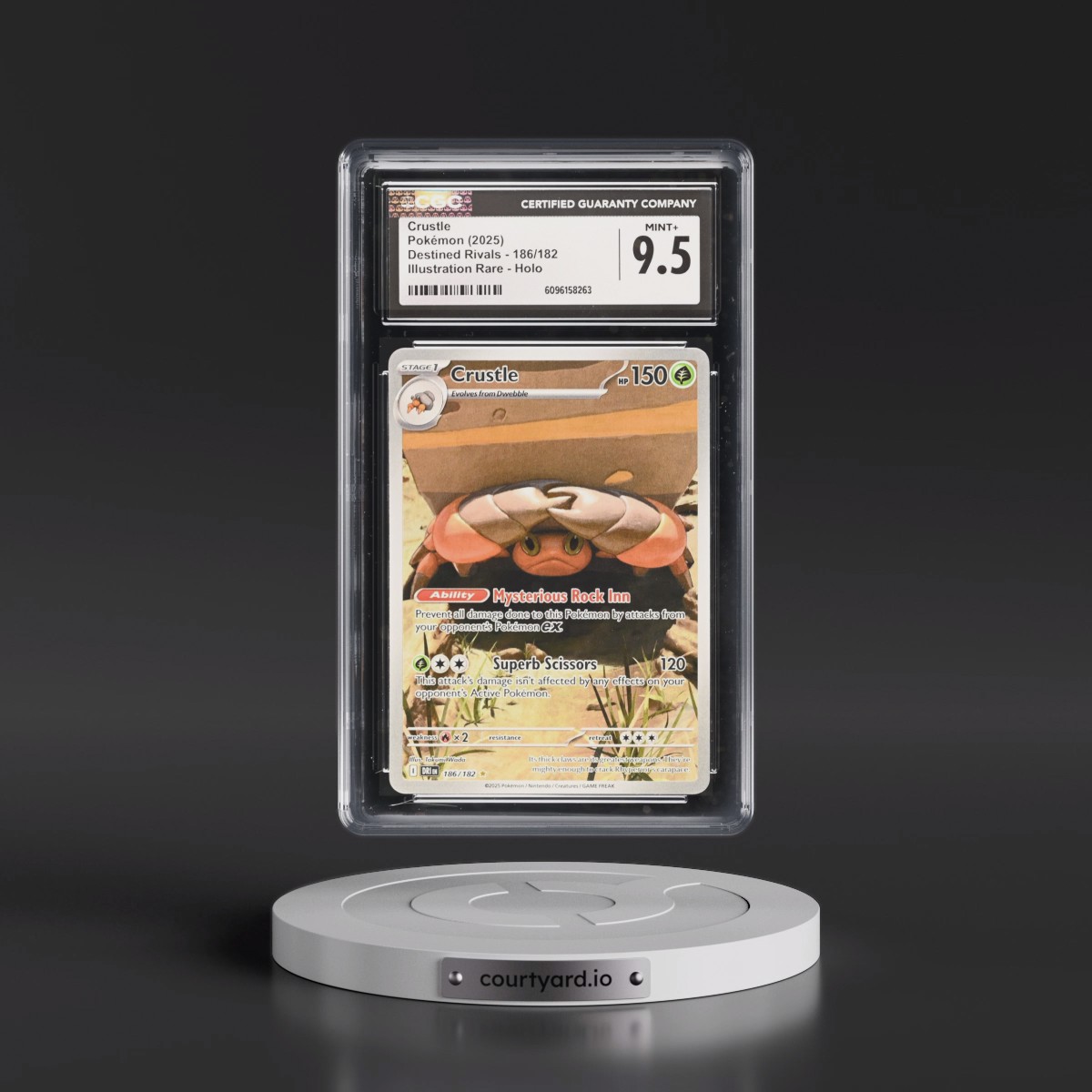 2025 Destined Rivals - DRI EN #186/182 Crustle - Illustration Rare Holo (CGC 9.5 MINT+)