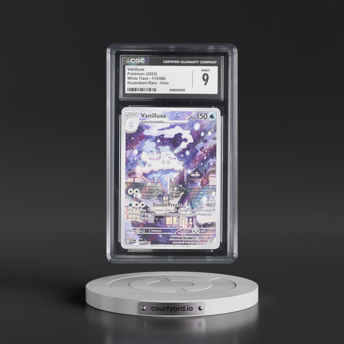 2025 Pokémon Wht EN-White Flare #113 Vanilluxe - Illustration Rare (CGC 9 MINT)