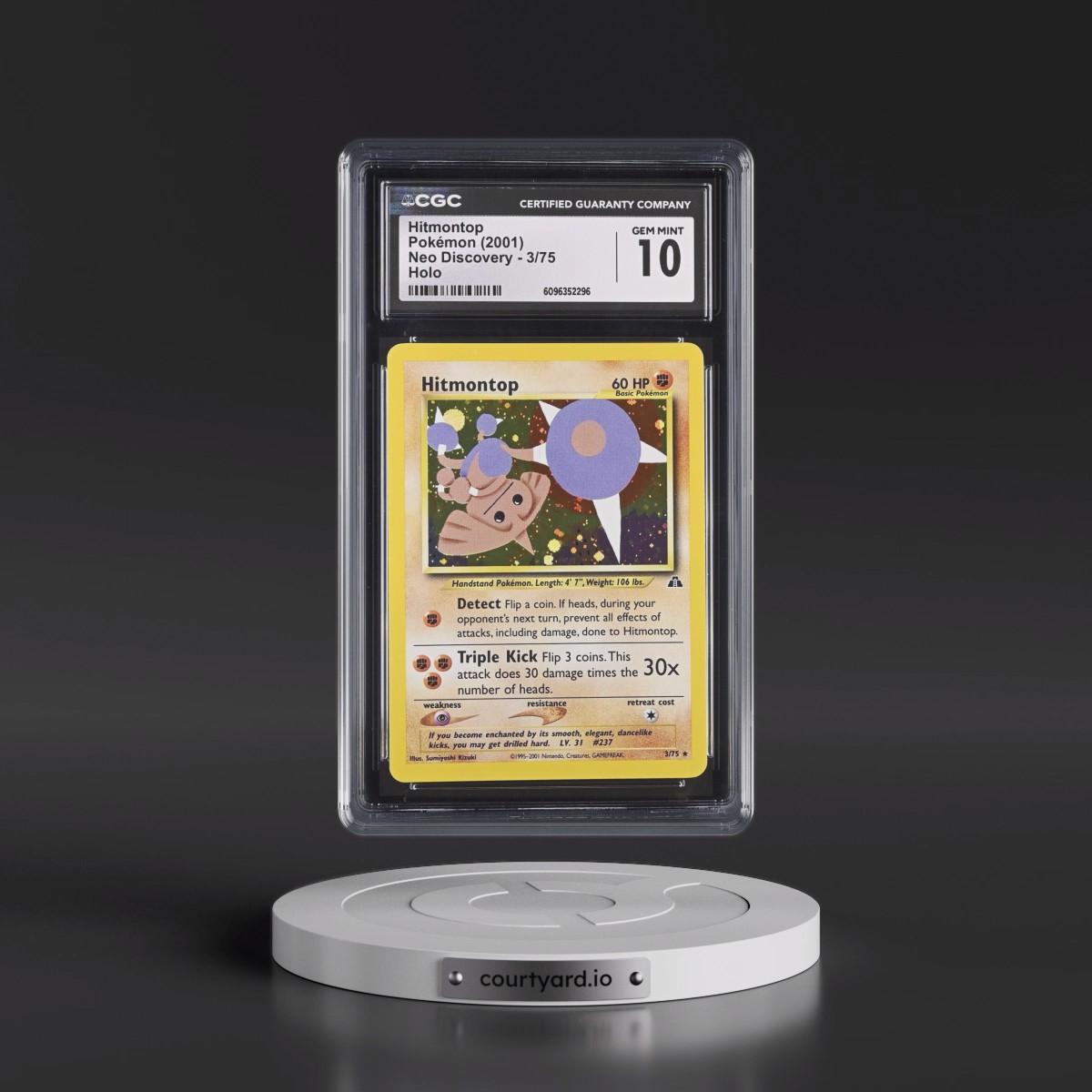 2001 Neo Discovery #3/75 Hitmontop - Holo (CGC 10 GEM MINT)