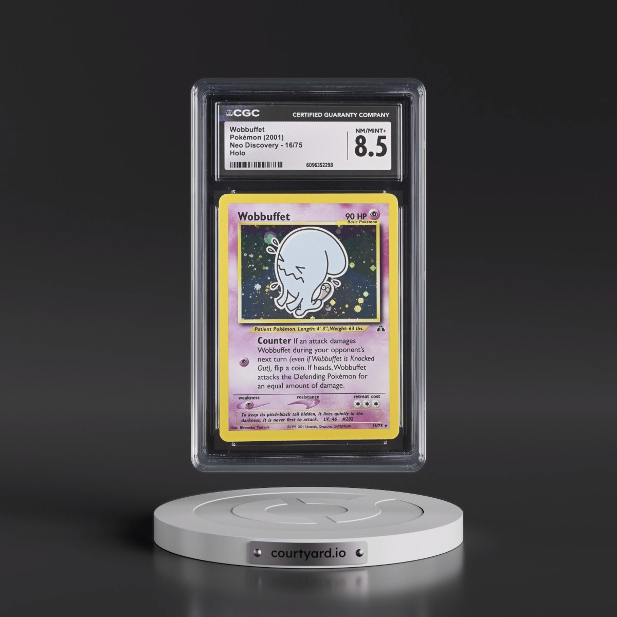 2001 Neo Discovery #16/75 Wobbuffet - Holo (CGC 8.5 NM-MT+)