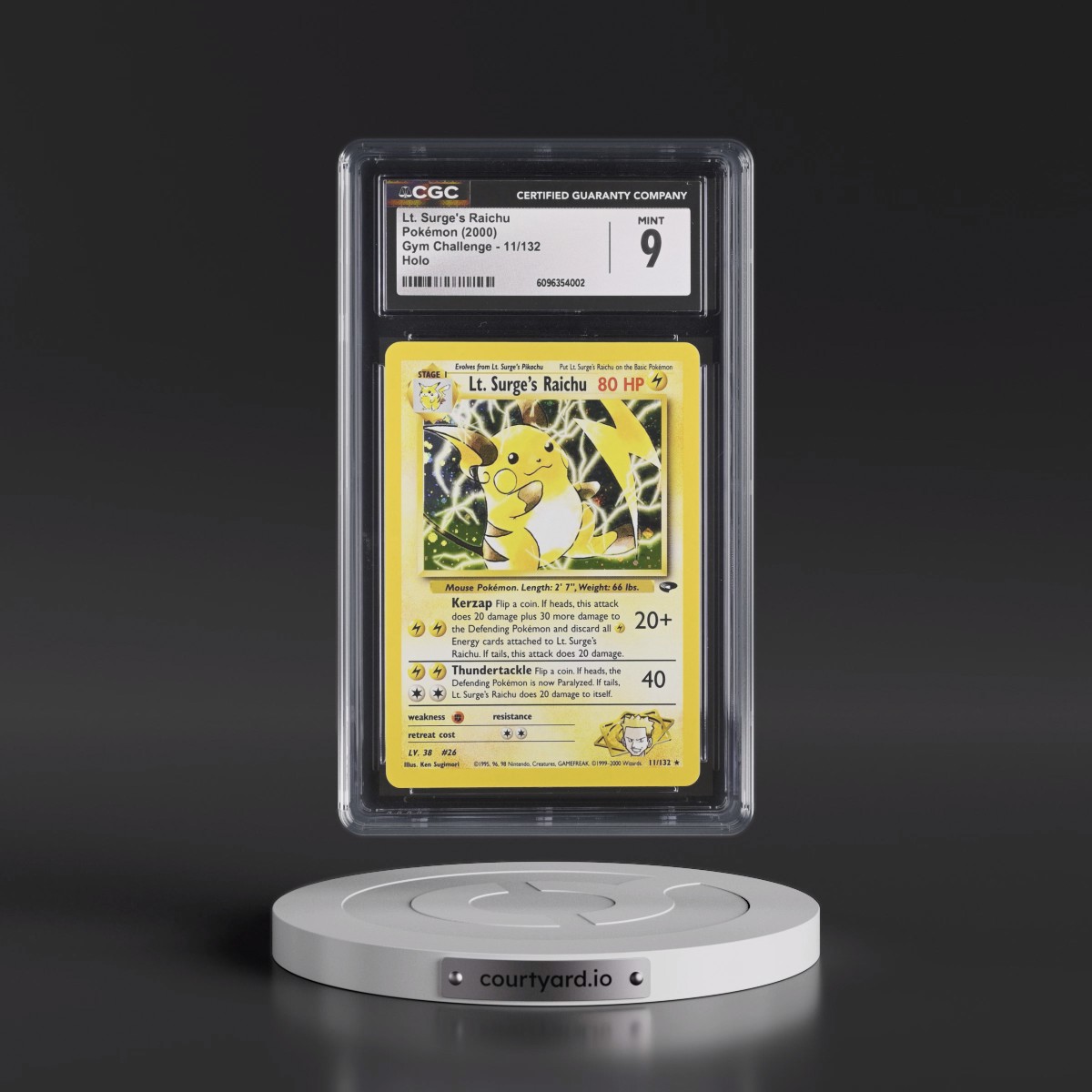 2000 Gym Challenge #11/132 Lt. Surge's Raichu - Holo (CGC 9 MINT)